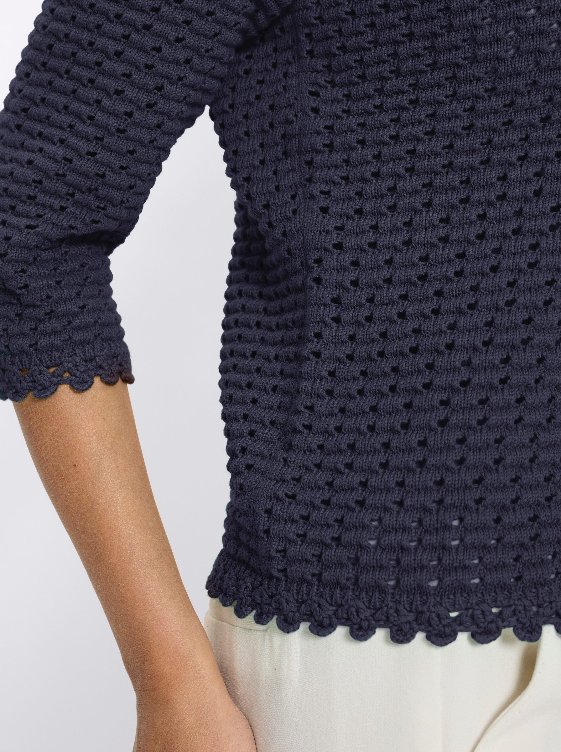 heine Strickpullover Pullover 3/4-Arm Ajour
