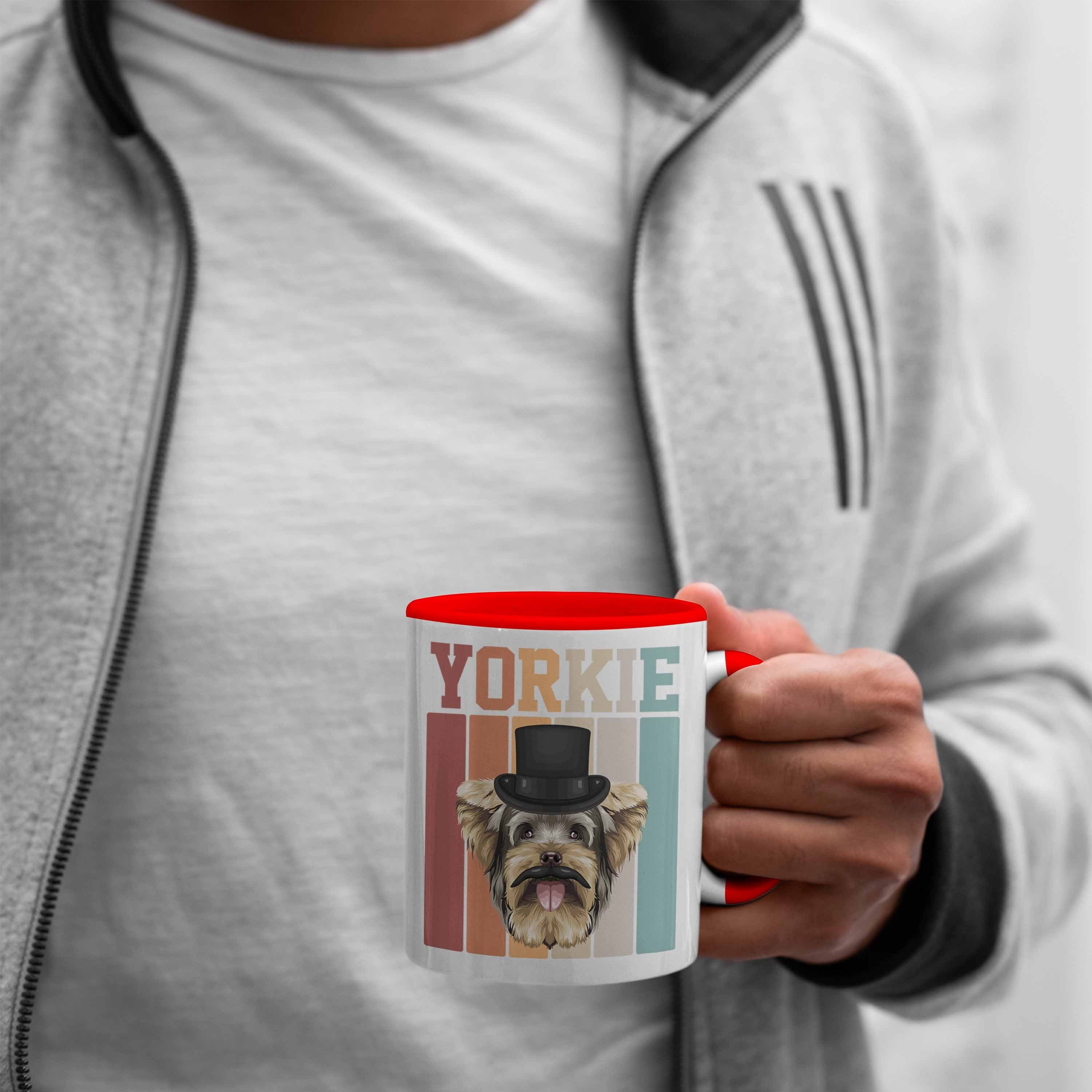 Geschenk Tasse Retro Geschenkidee Vina Tasse Yorkie Besitzer Trendation Spruch Lustiger Rot