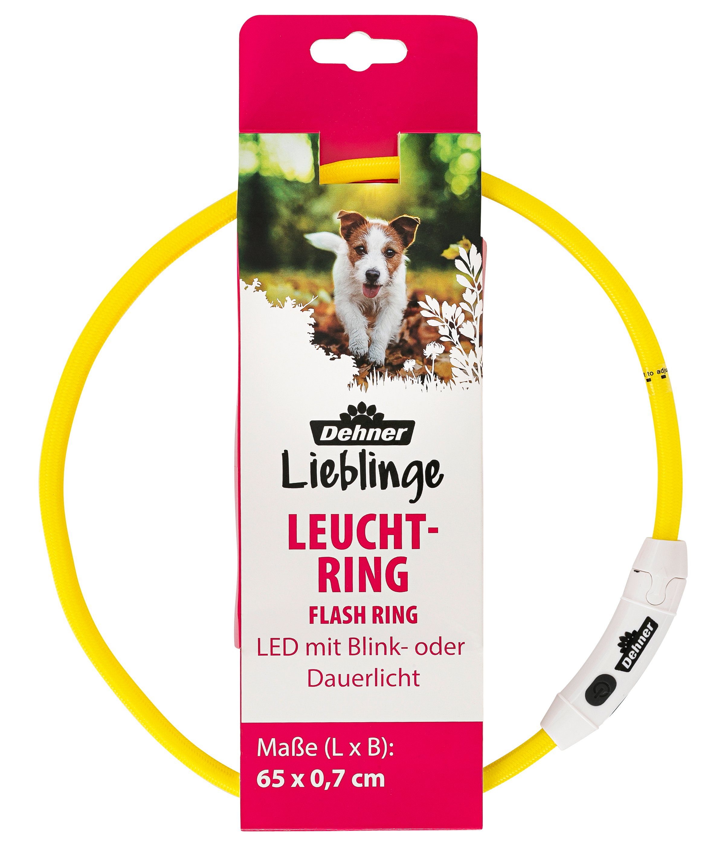 Dehner Hunde-Halsband LED Hunde-Leuchthalsband, verstellbar, Polyester, Kunststoff