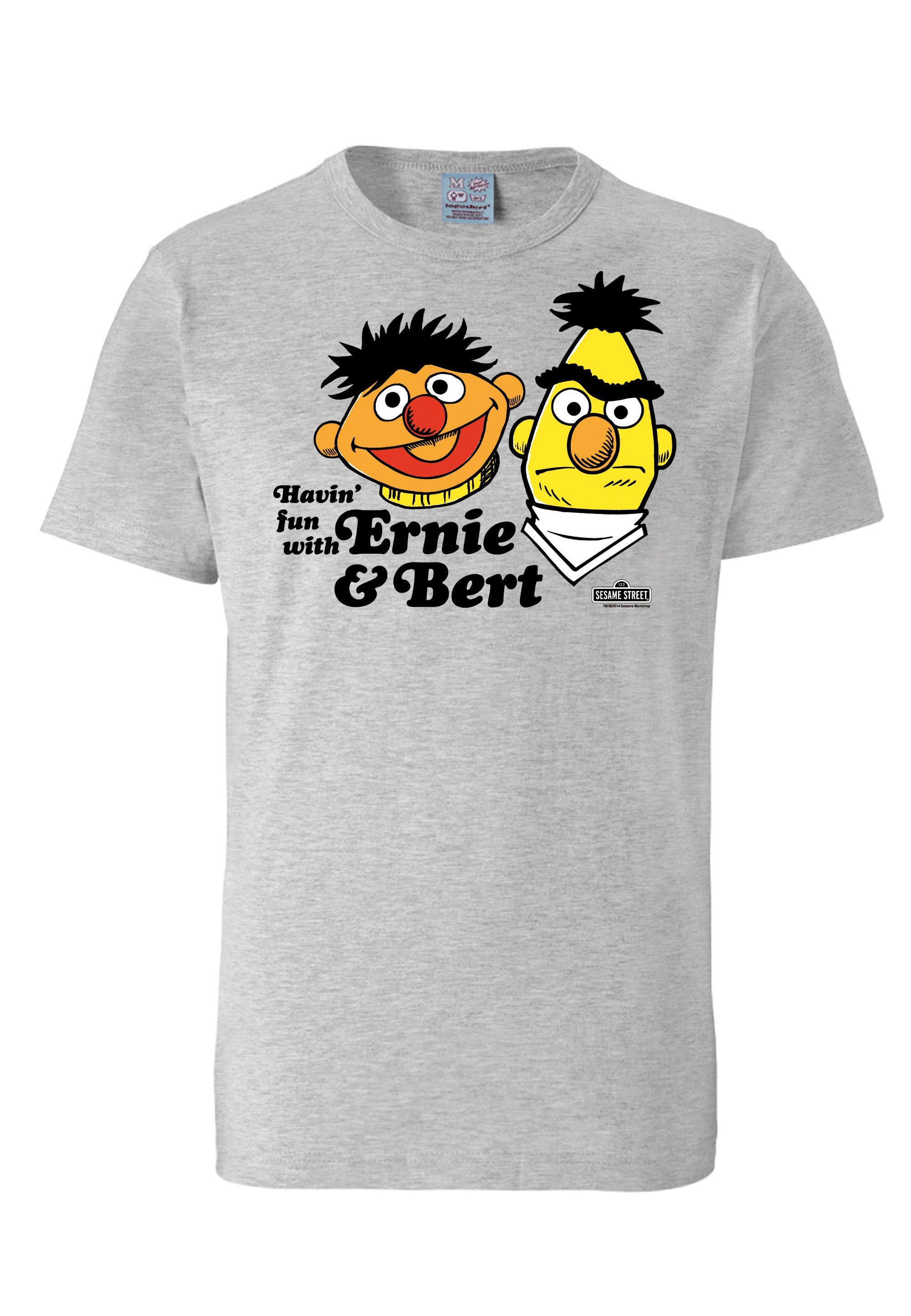 LOGOSHIRT T-Shirt Ernie & Bert - Havin`Fun mit Retro-Print