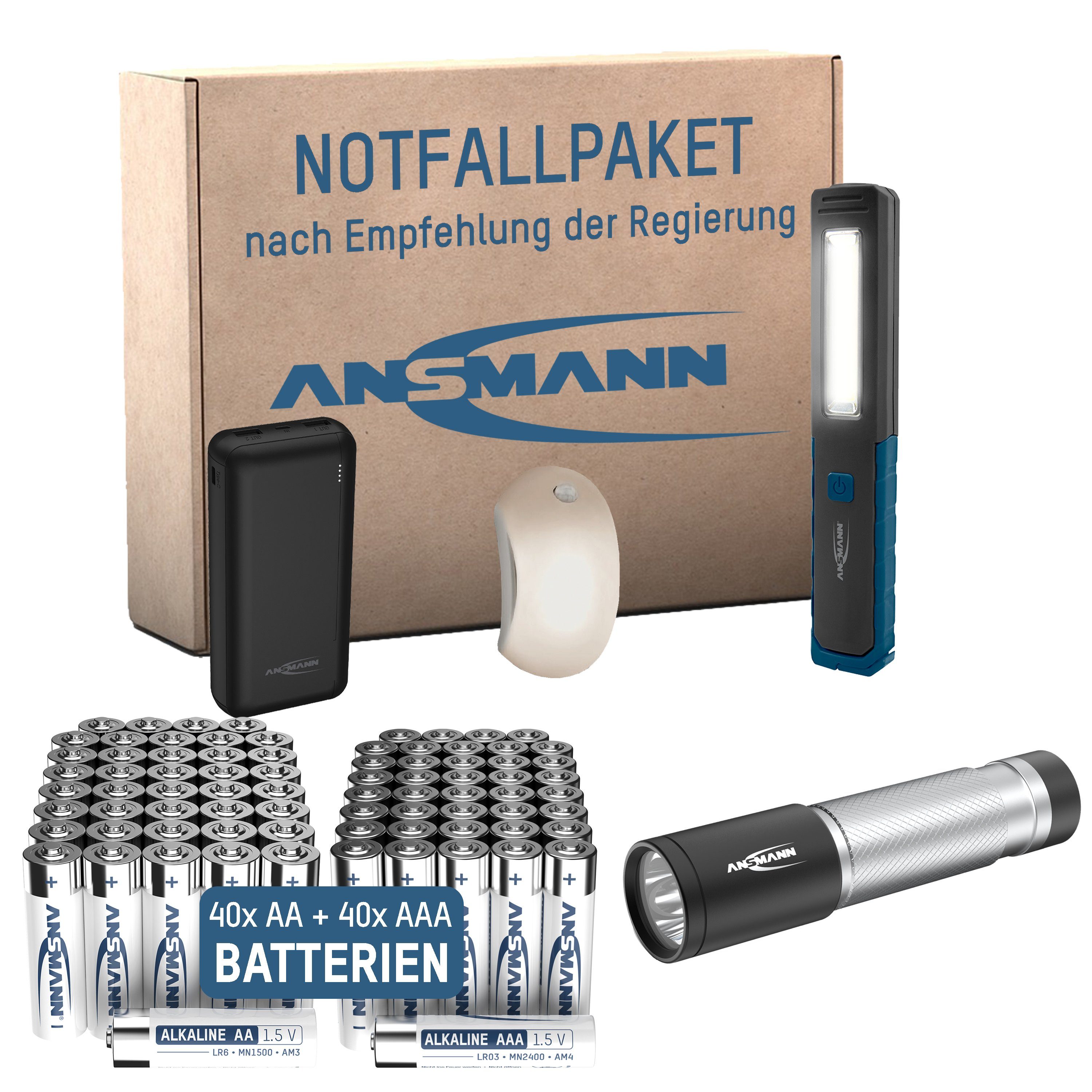 ANSMANN AG LED Taschenlampe Blackout Stromausfall Notfallpaket mit PowerBan günstig online kaufen