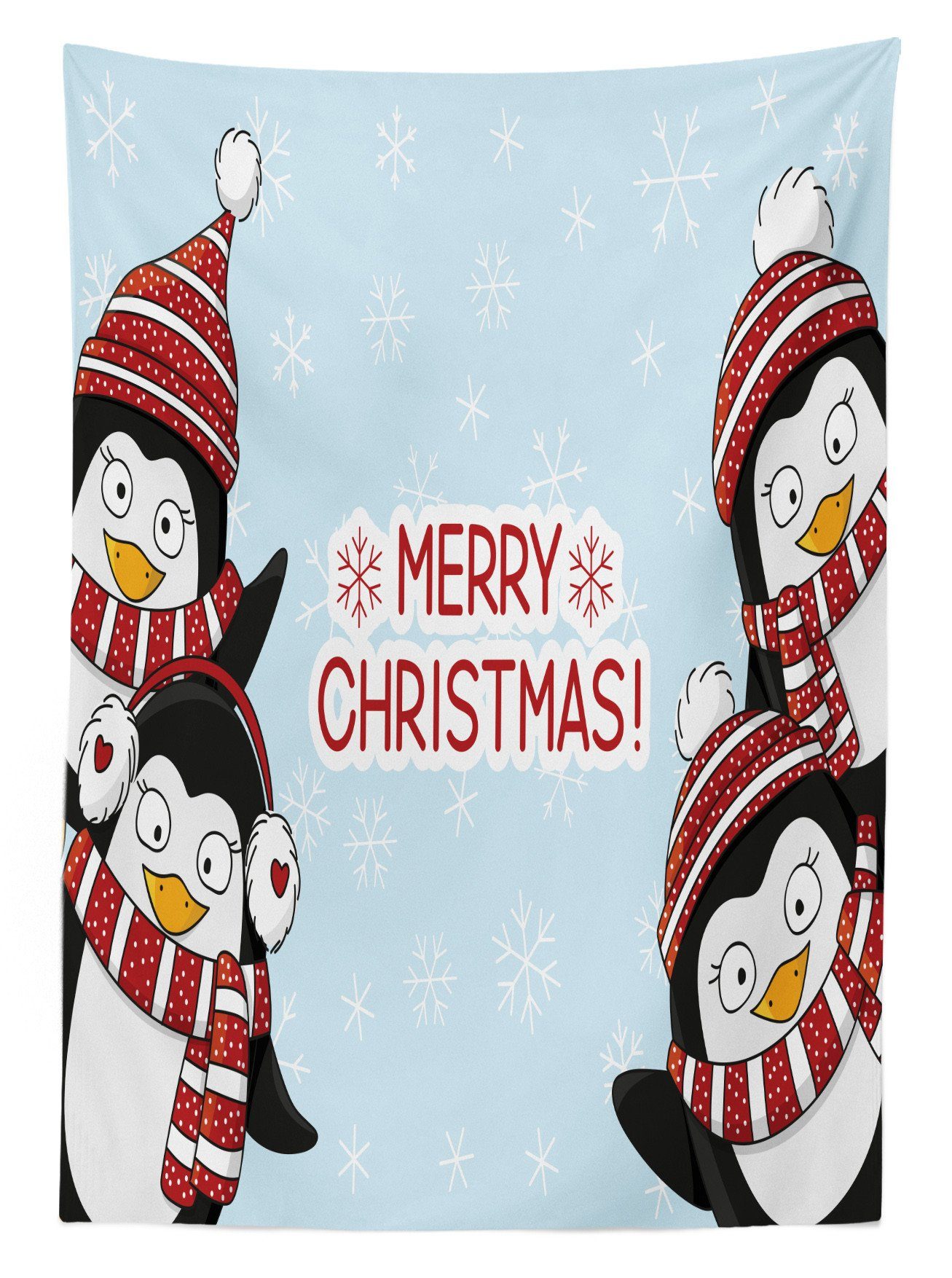Abakuhaus Tischdecke Farbfest Waschbar Außen Penguins Weihnachten geeignet Kinder Bereich Klare Für Farben, den