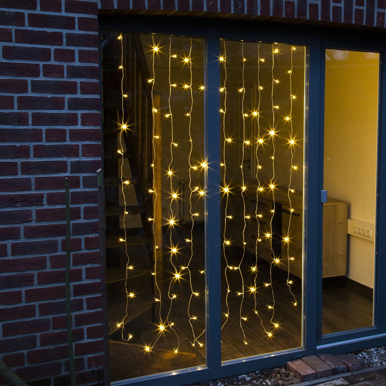 Gravidus LED-Lichtervorhang Lichtervorhang mit 120 warmweißen LEDs, 2 m Län günstig online kaufen