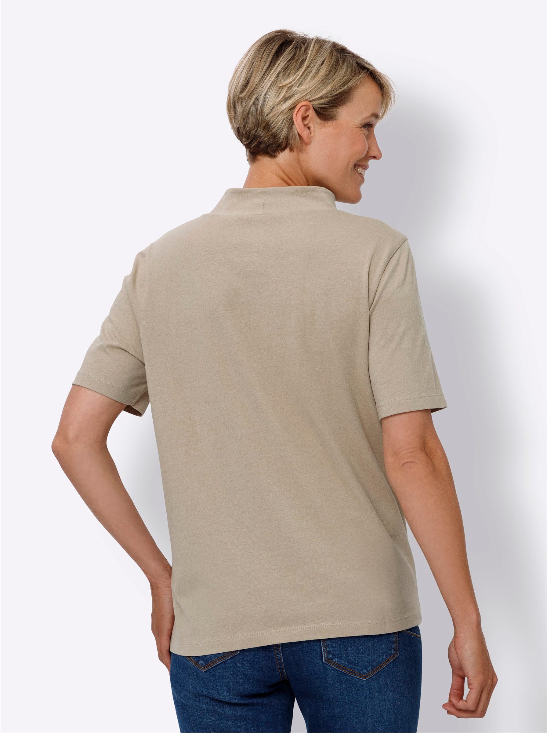 Sieh an! T-Shirt Stehkragenshirt günstig online kaufen