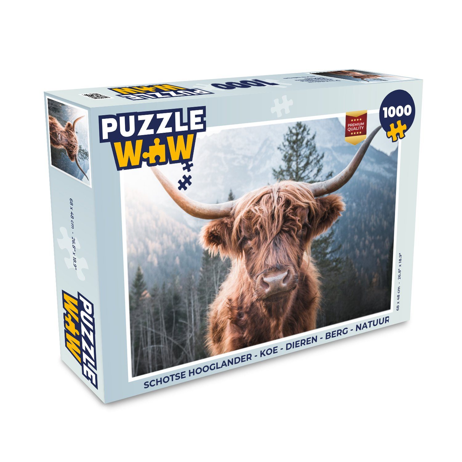 MuchoWow Puzzle Schottischer Hochländer - Kuh - Tiere - Berg - Natur, Puzzleteile, Foto-Puzzle, Bilderrätsel, Puzzlespiele, Klassisch