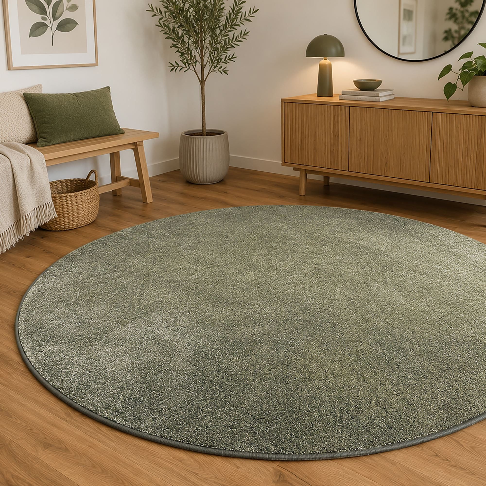 Steffensmeier Teppich Levanto Rund, rund, Kurzflor Teppich, Wohnzimmer