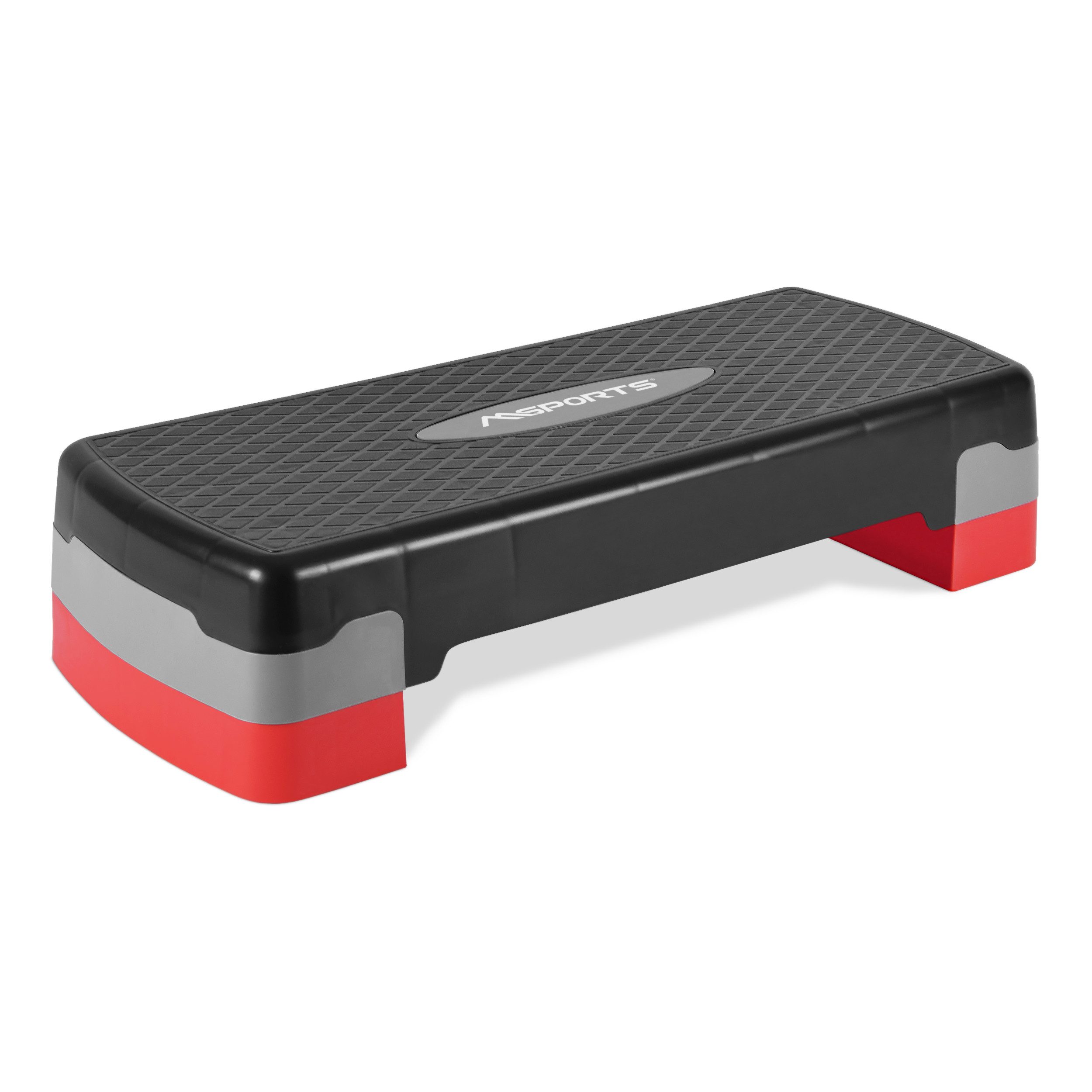 MSports® Stepper Steppbrett Home inkl. Übungsposter 2 - Fach höhenverstellbar