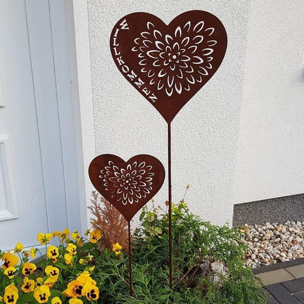 K&L Wall Art Gartenstecker Herz Roststecker günstig online kaufen