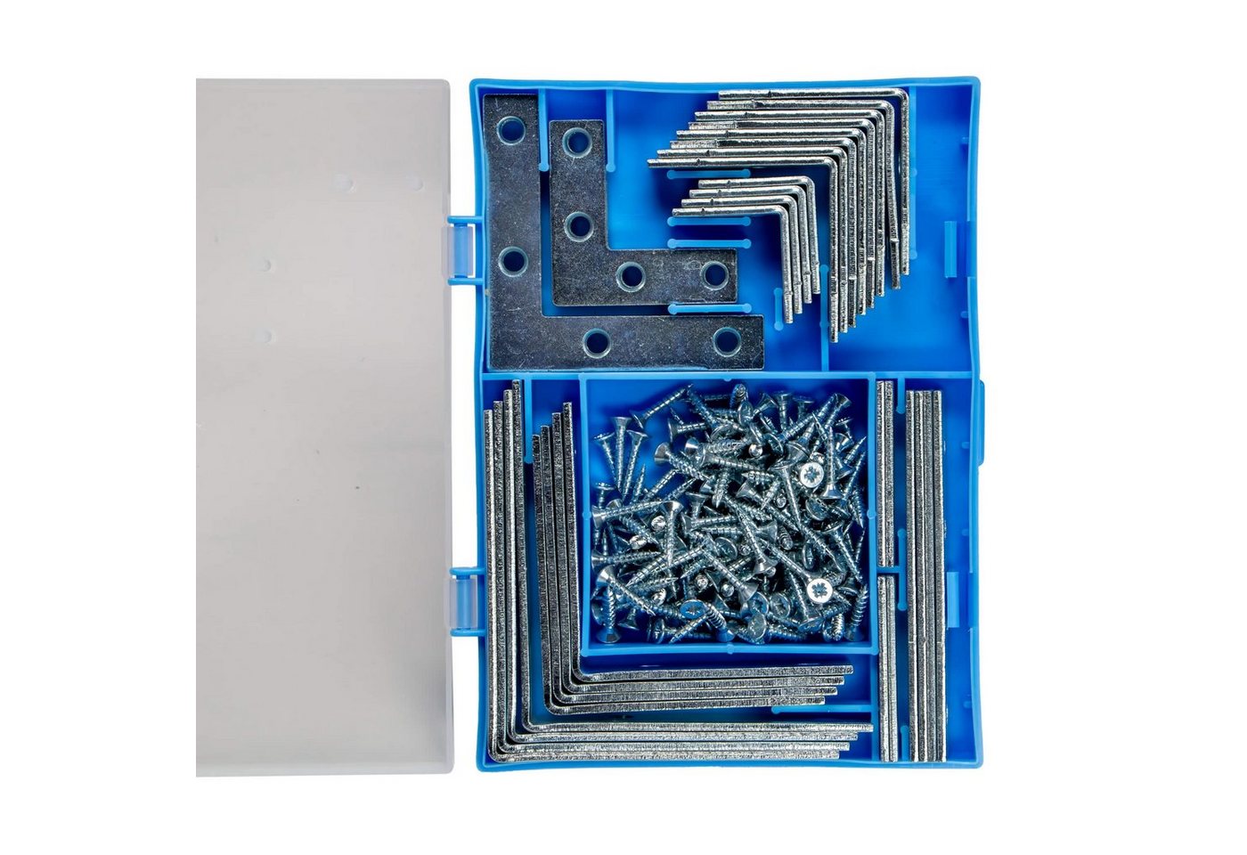 Thumbnail - Work plus Winkelverbinder Winkel und Schrauben Sortiment Winkelverbinder 180 teilig, (180-St), Stuhlwinkel, Flachwinkel,...