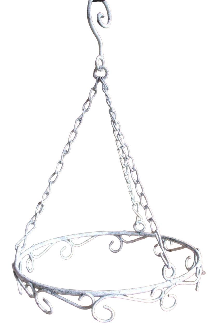 Dekohänger Küchenhänger Kräuterhänger Ring mit Haken 20 cm grau