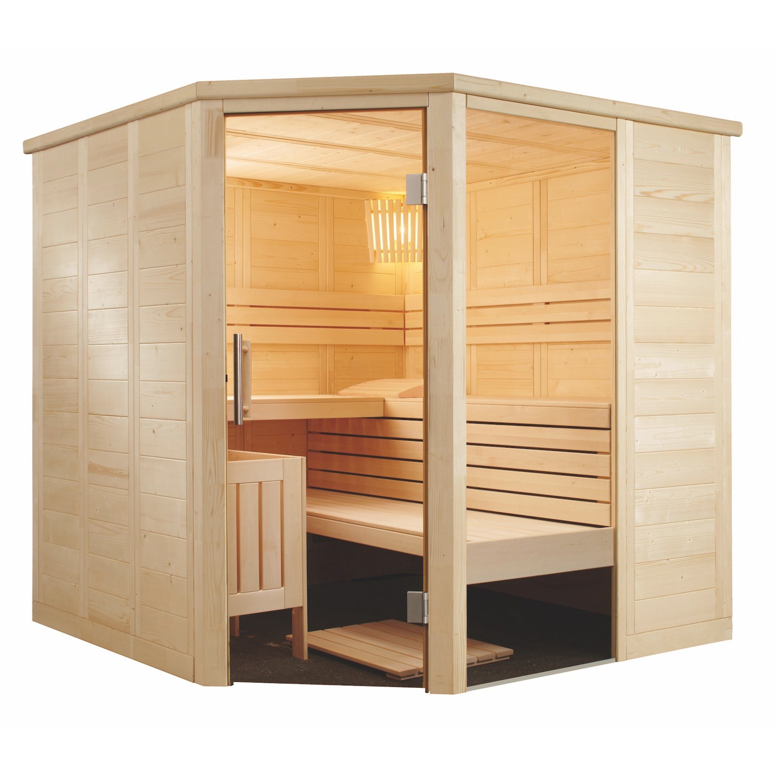 HARVIA Sauna Harvia Alaska Corner Massivsauna aus Fichte Saunakabine ca.