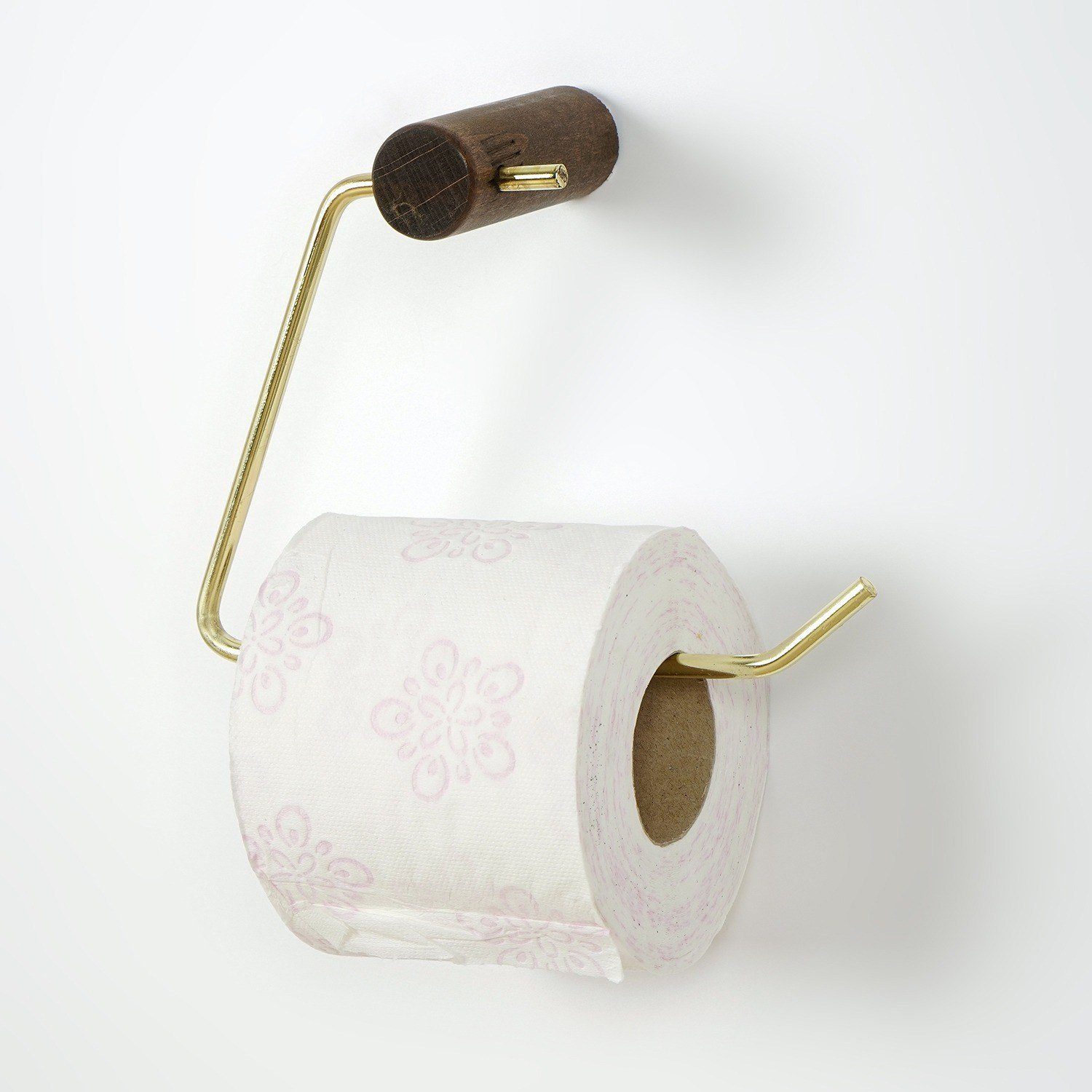 Skye Decor Toilettenpapierhalter WR079EVL, Gold, Toilettenpapierhalter, 18x13x8 cm, 100% Buchenbaum