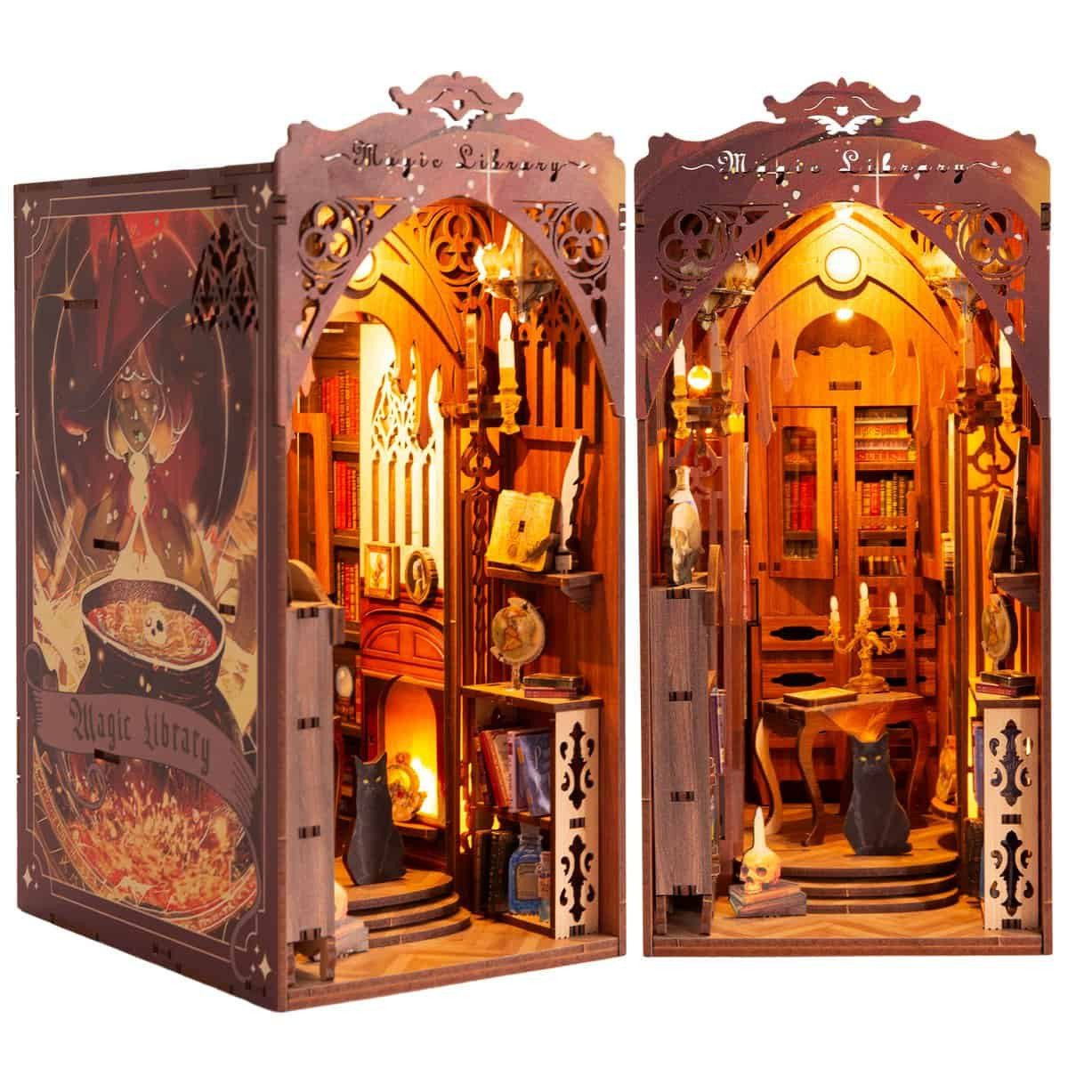 Kitcreatives 3D-Puzzle Buchstütze Magic Library Bausatz mit Lichtsensor DIY günstig online kaufen