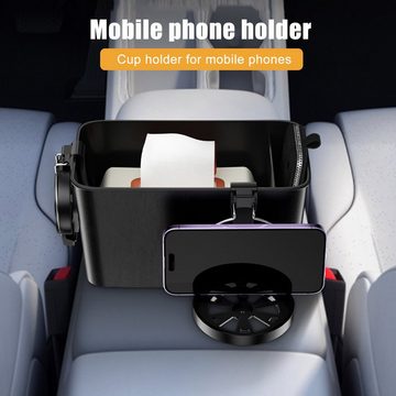 Rutaqian Aufbewahrungsbox Multifunktionaler Auto Aufbewahrungsbox Doppelbecherhalter (Universelle Taschentuchboxen mit 2 klappbaren GetrÃ¤nkehaltern, Taschentuchbox für Getränkehalter im Auto)