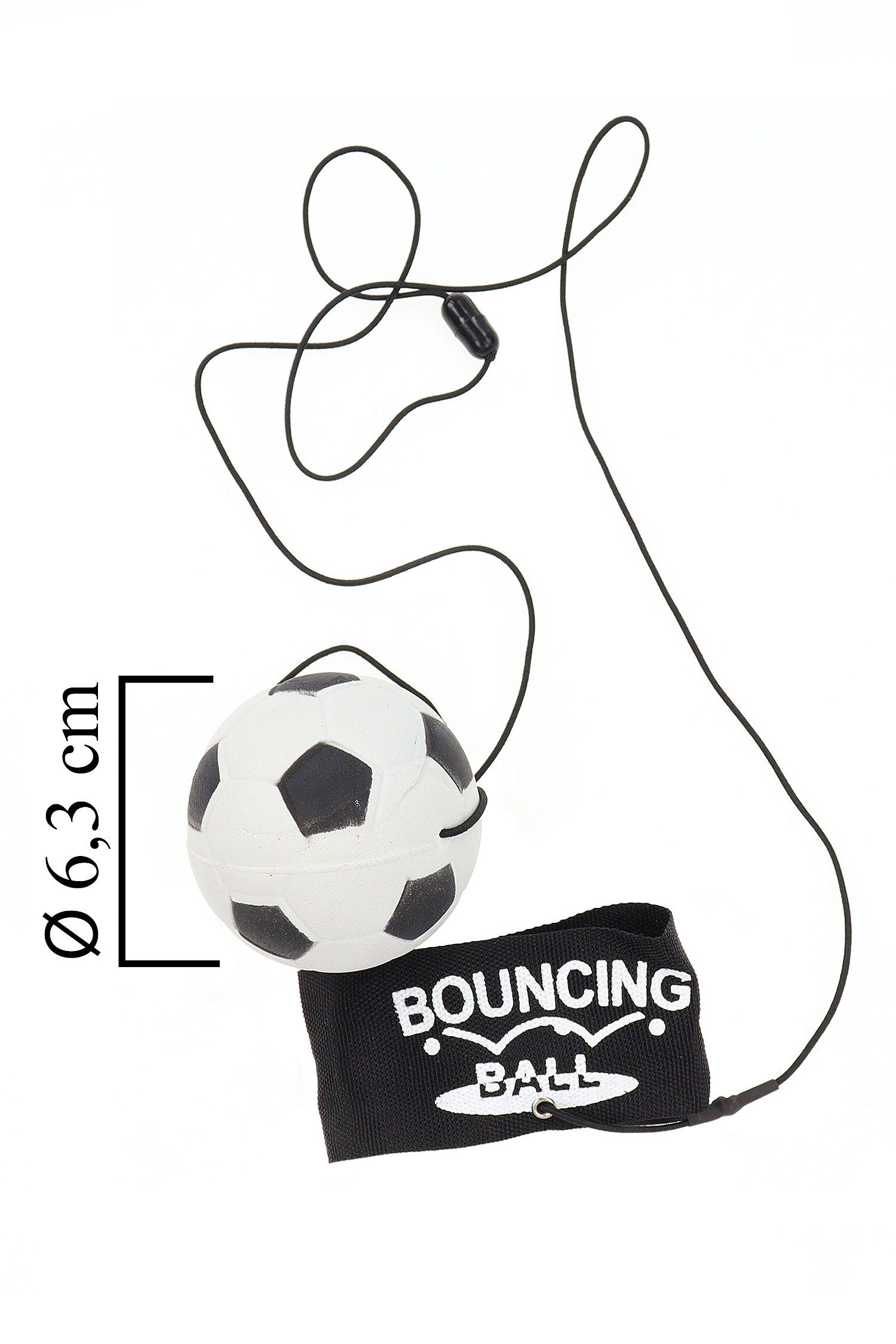 ELLUG Spielball 4er Set Fußball Springball, Armband & Schnur, Safety Clip, Ø6,3cm (4er Set)
