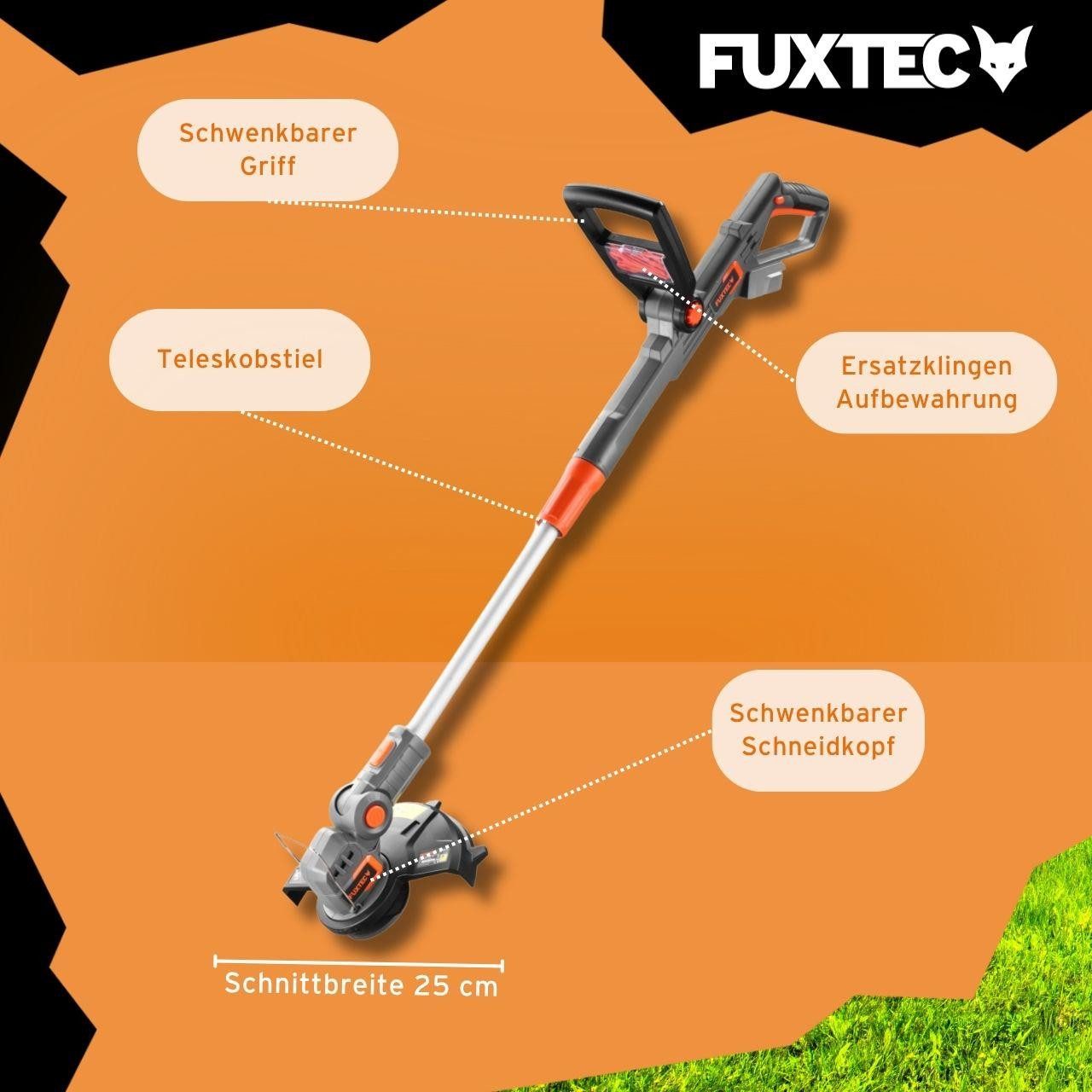FUXTEC Akkurasenmäher FX-E1RM20ECO/RT20-SL, 30 cm Schnittbreite, 20V Wechselakku, Akku Rasenmäher & Rasentrimmer