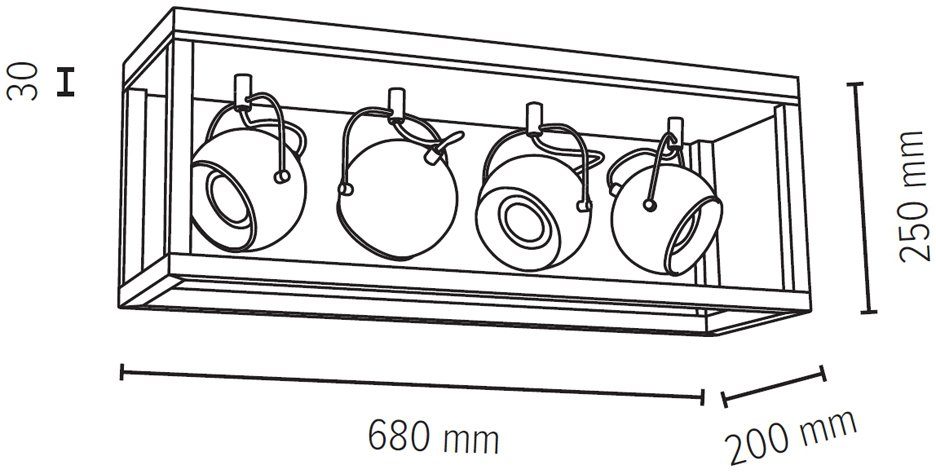 SPOT Light LED Deckenleuchte ROY, Warmweiß, aus LED LED-Leuchtmittel, wechselbar, Naturprodukt Inklusive Eichenholz, Nachhaltig