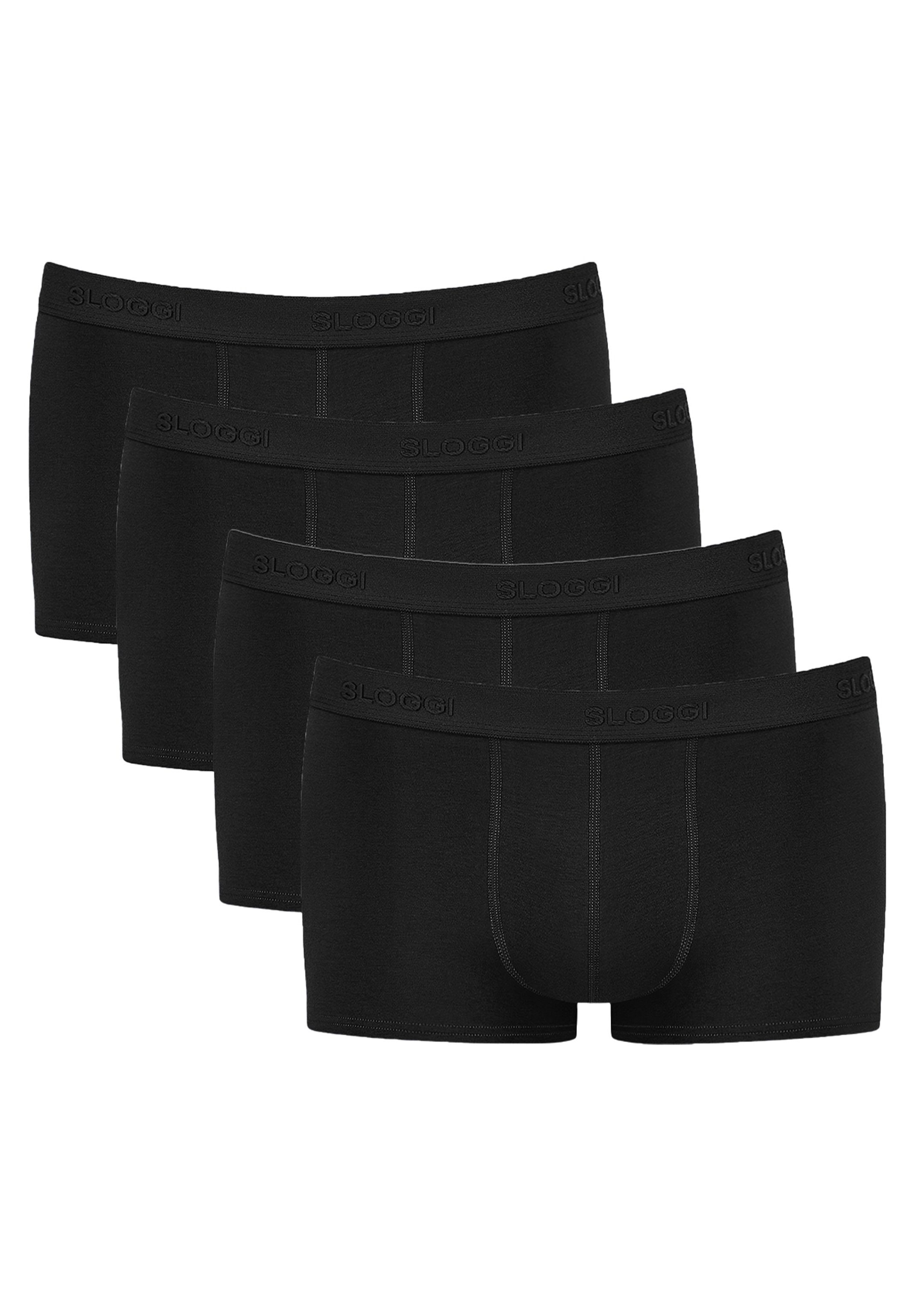 Sloggi Retro Boxer 4er Pack 24/7 (Spar-Set, 4-St) Hipster / Pant - Baumwolle - Ohne Eingriff - Schwarz