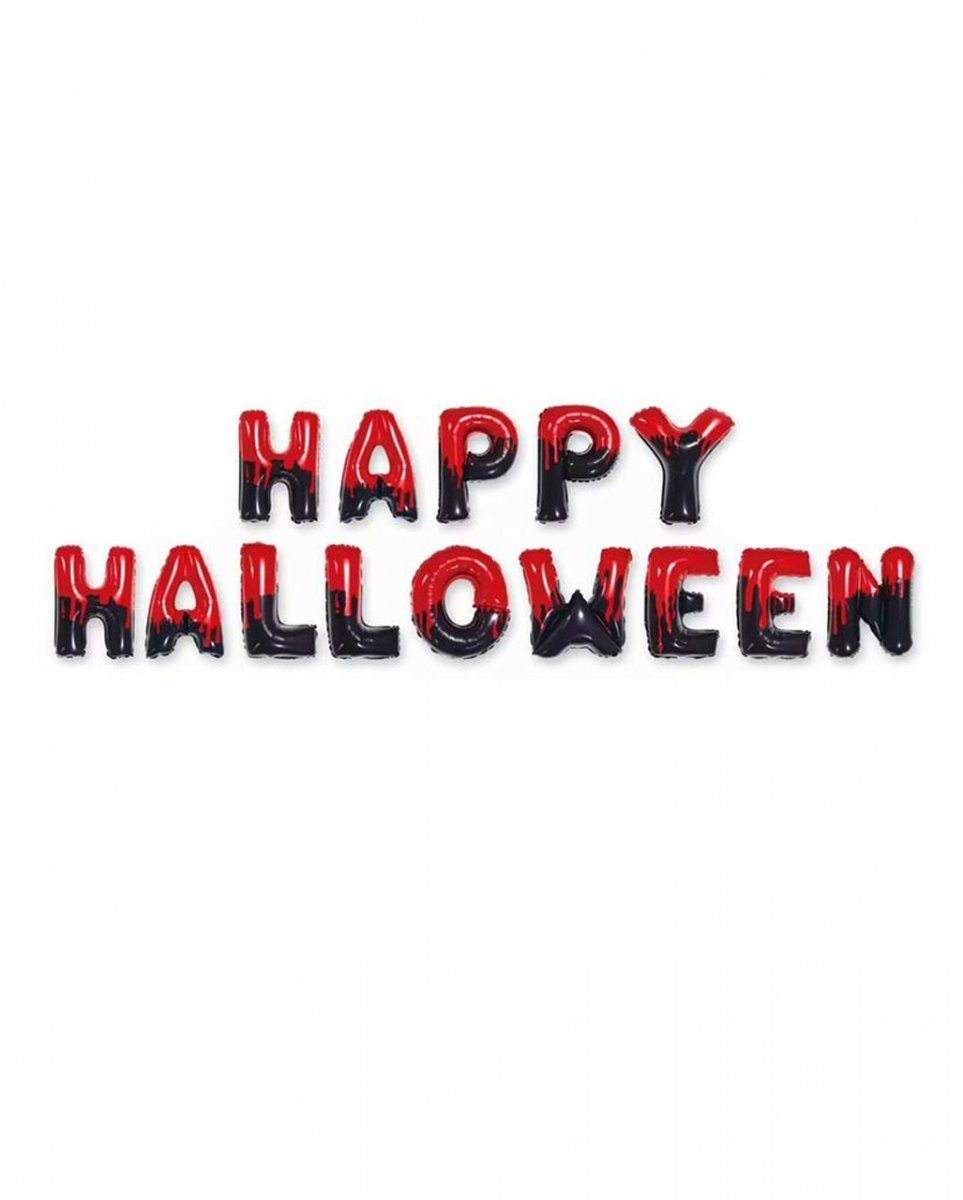 Horror-Shop Dekofigur ";Happy Halloween" Schwarz-Rotglänzendes