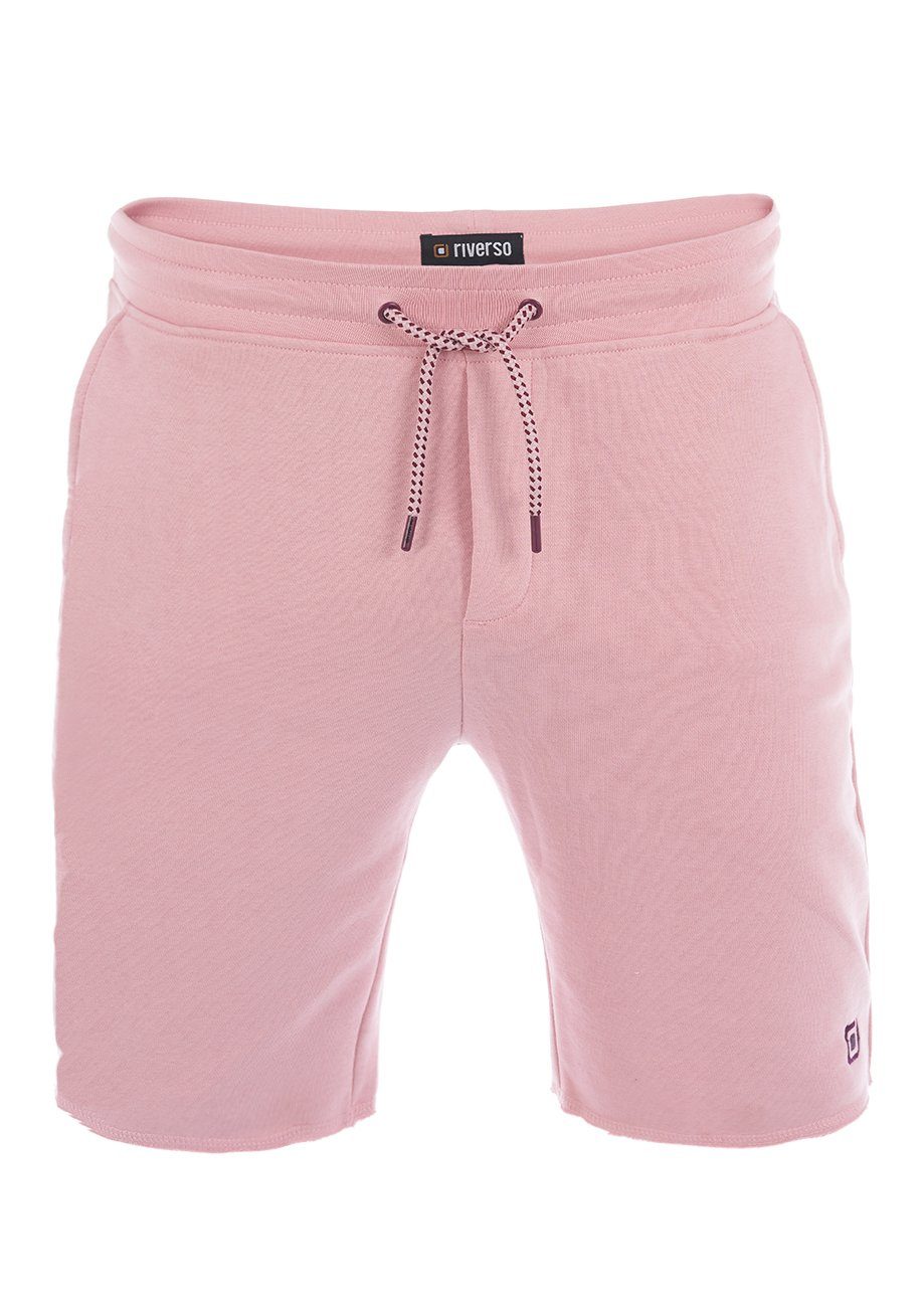 riverso Sweatshorts Herren Sportshorts RIVMax Regular Fit Bermudashort mit Kordelzug Middle Rose (13300)