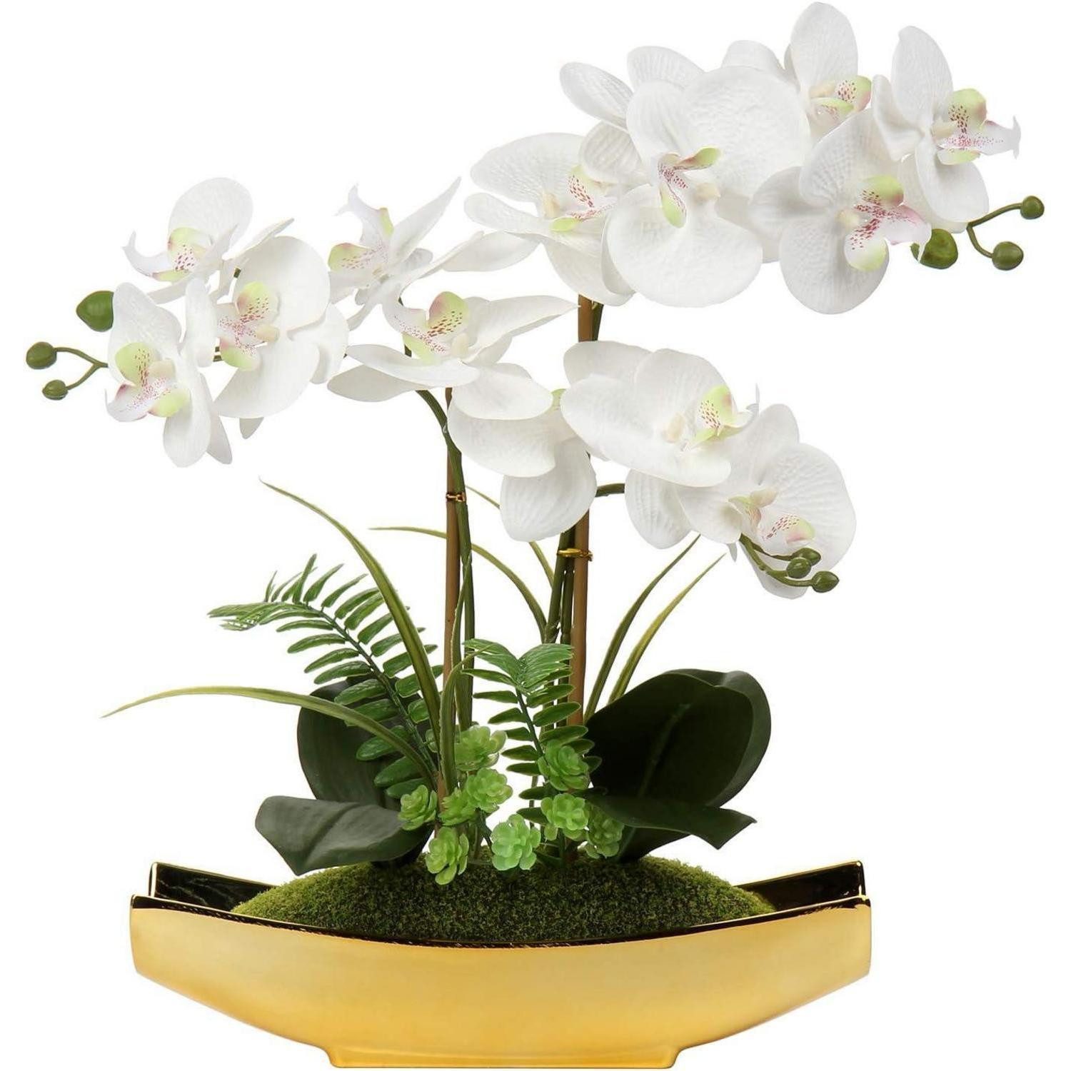 Kunstorchidee Kunstblumen Orchideen Topf Phalaenopsis Bonsai Deko Höhe 38CM, Bri