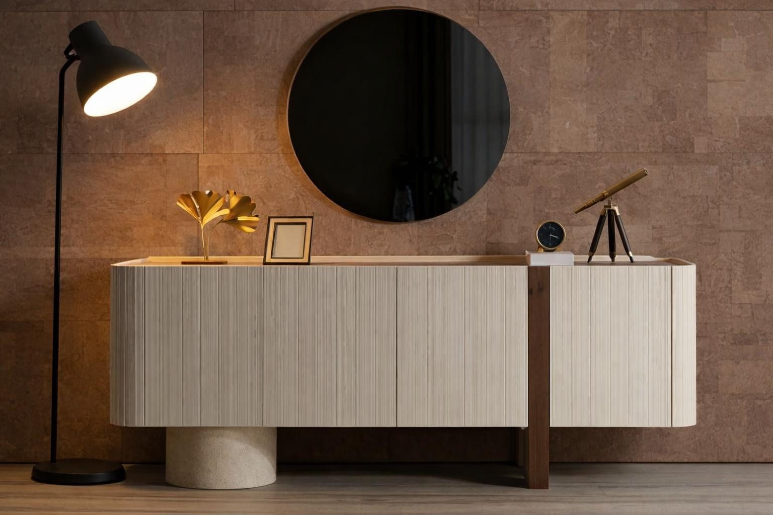 JVmoebel Dekospiegel Rundes Spiegel mit minimalistischer Form für moderne Einrichtungen