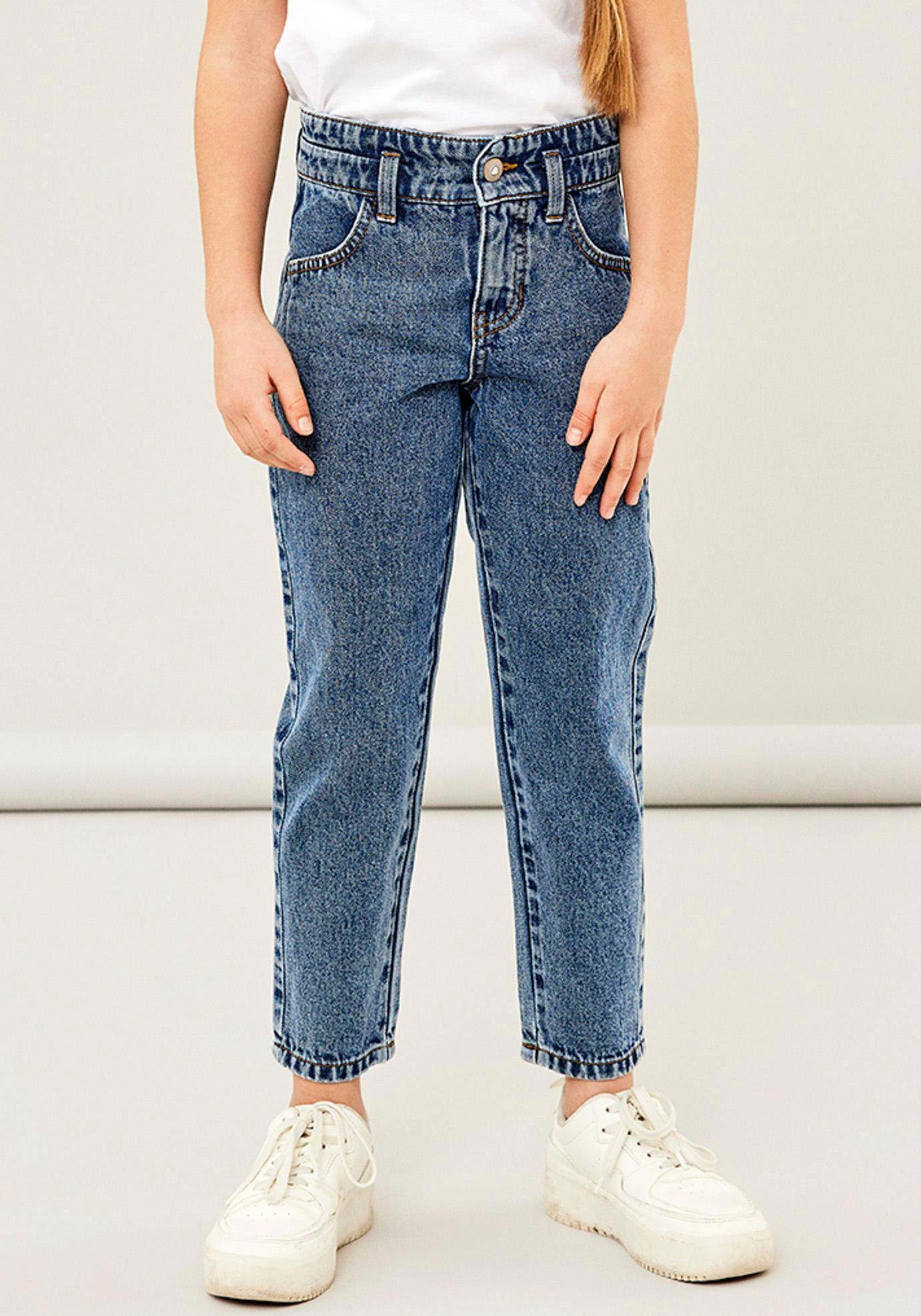 Name It High-waist-Jeans NKFBELLA HW MOM AN JEANS 1092-DO NOOS medium blue denim | High Waist Jeans