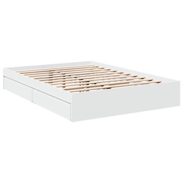 vidaXL Bett Bettgestell mit Schubladen Weiß 120x190 cm Holzwerkstoff