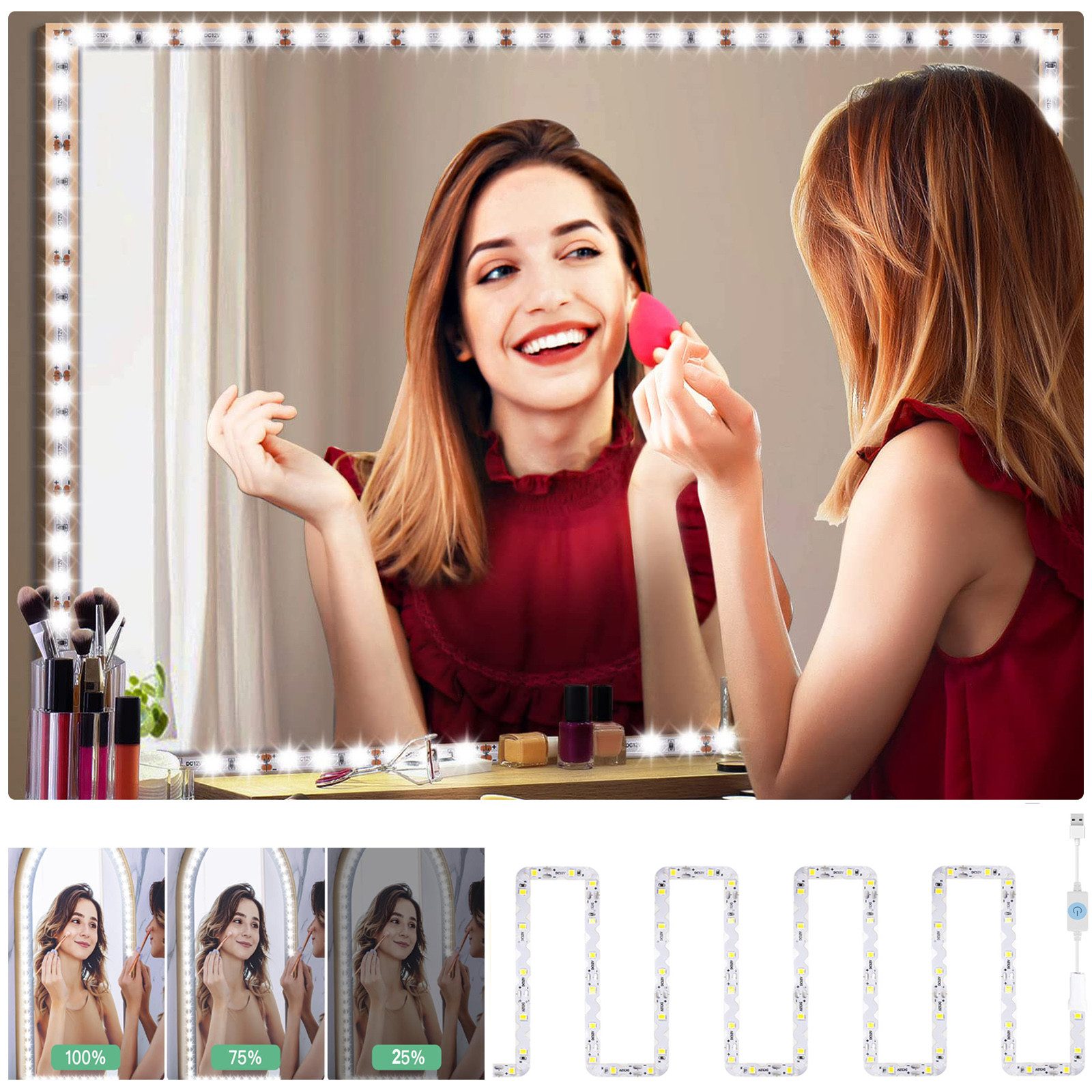MUPOO LED Spiegelleuchte LED Kosmetikspiegel LED-Lichtleiste USB Dimmbar & günstig online kaufen