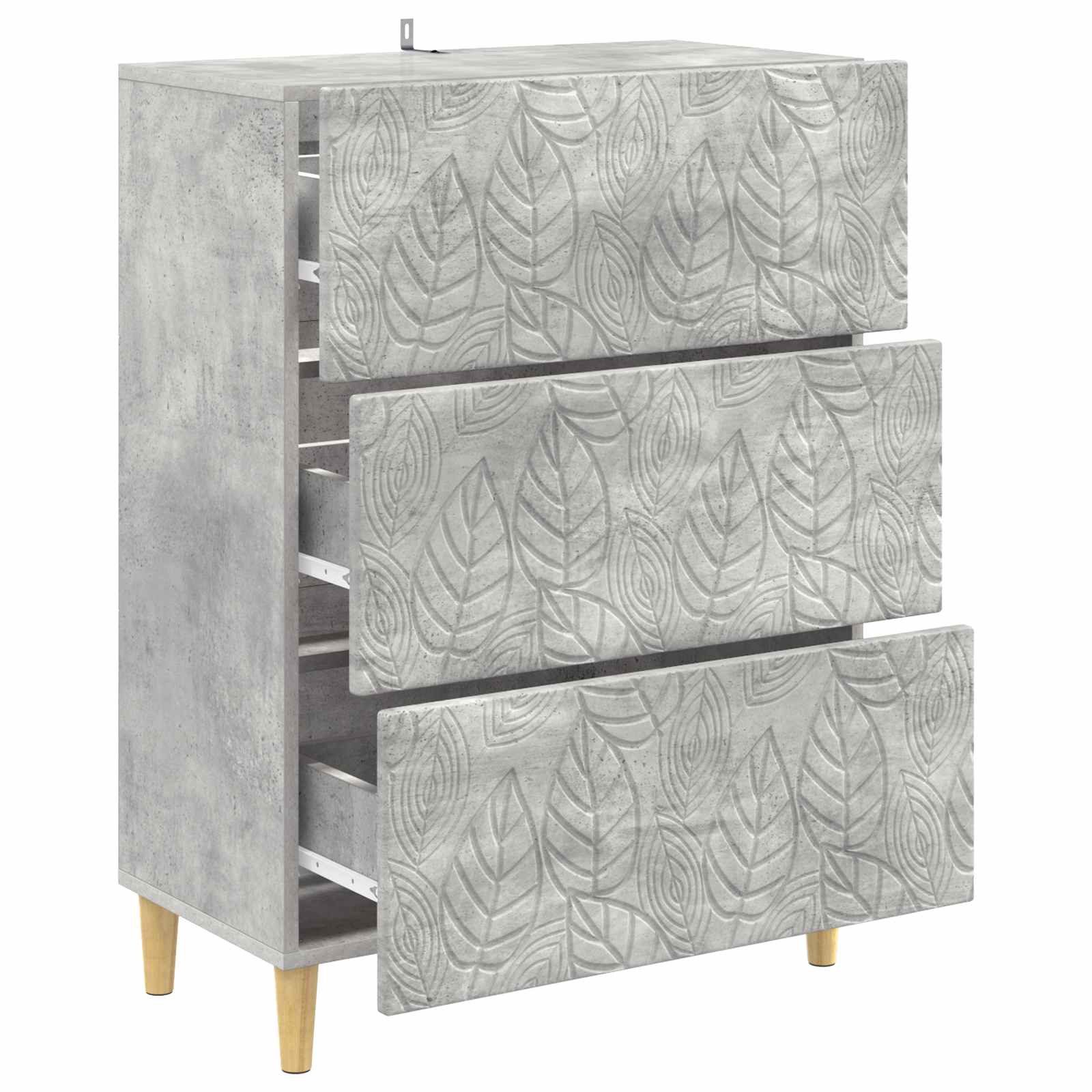 vidaXL Kommode 66 x 34,5 x 90 cm Kommode Schubladenschrank Sideboard Betongrau 66x34
