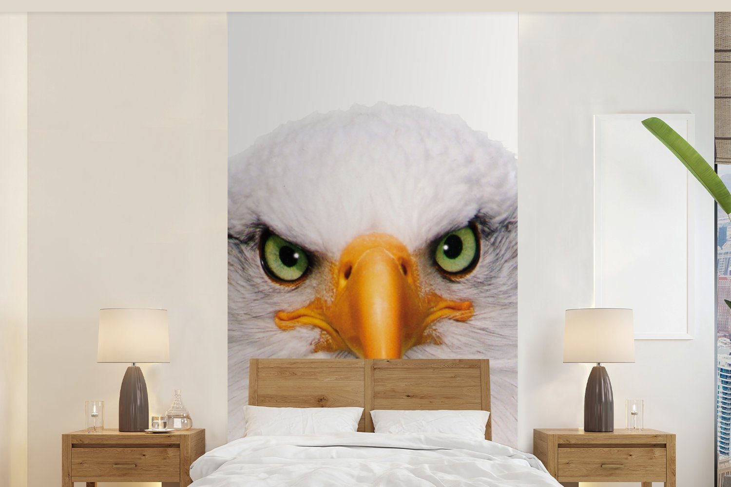 MuchoWow Fototapete Jungen - Adler - Amerikanischer Weißkopfseeadler - Vogel - Porträt -, Matt, bedruckt, (2 St), Vliestapete für Wohnzimmer Schlafzimmer Küche, Fototapete