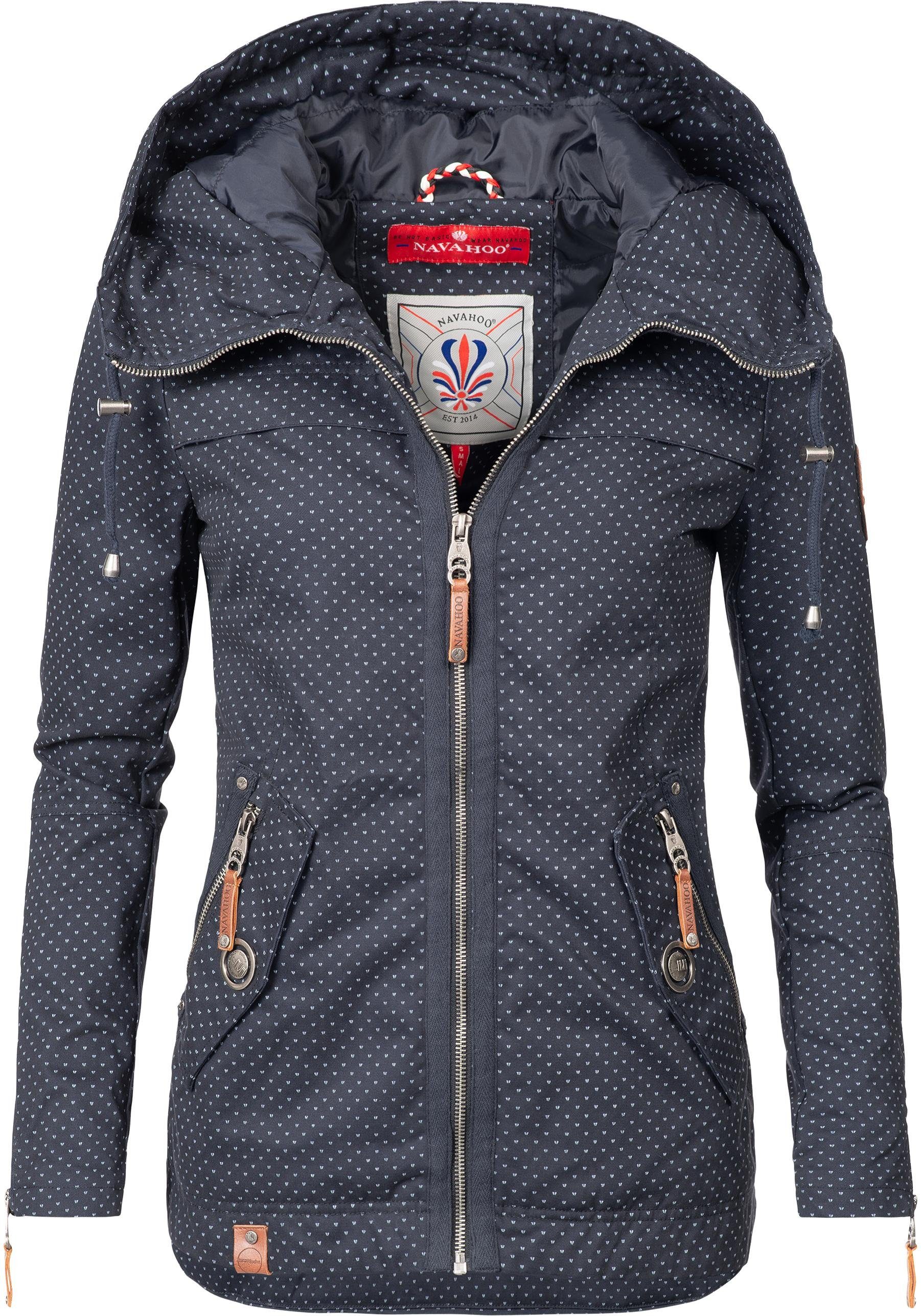 Navahoo Outdoorjacke Wekoo moderner Damen Übergangsparka aus Baumwolle mit Kapuze