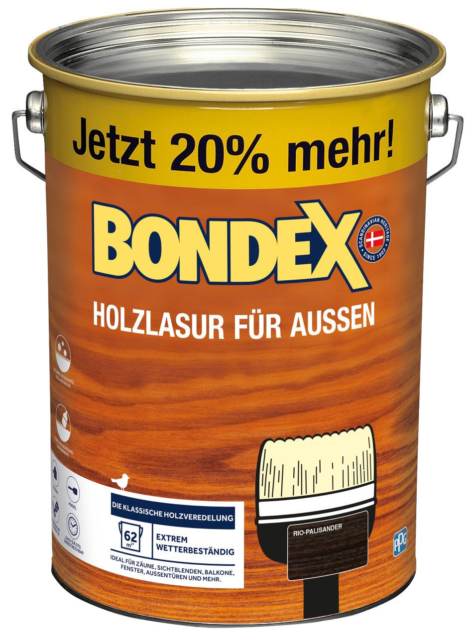 Bondex Lasur Bondex Holzlasur Für Außen 4,8 L rio palisander – Bild 4 von 4