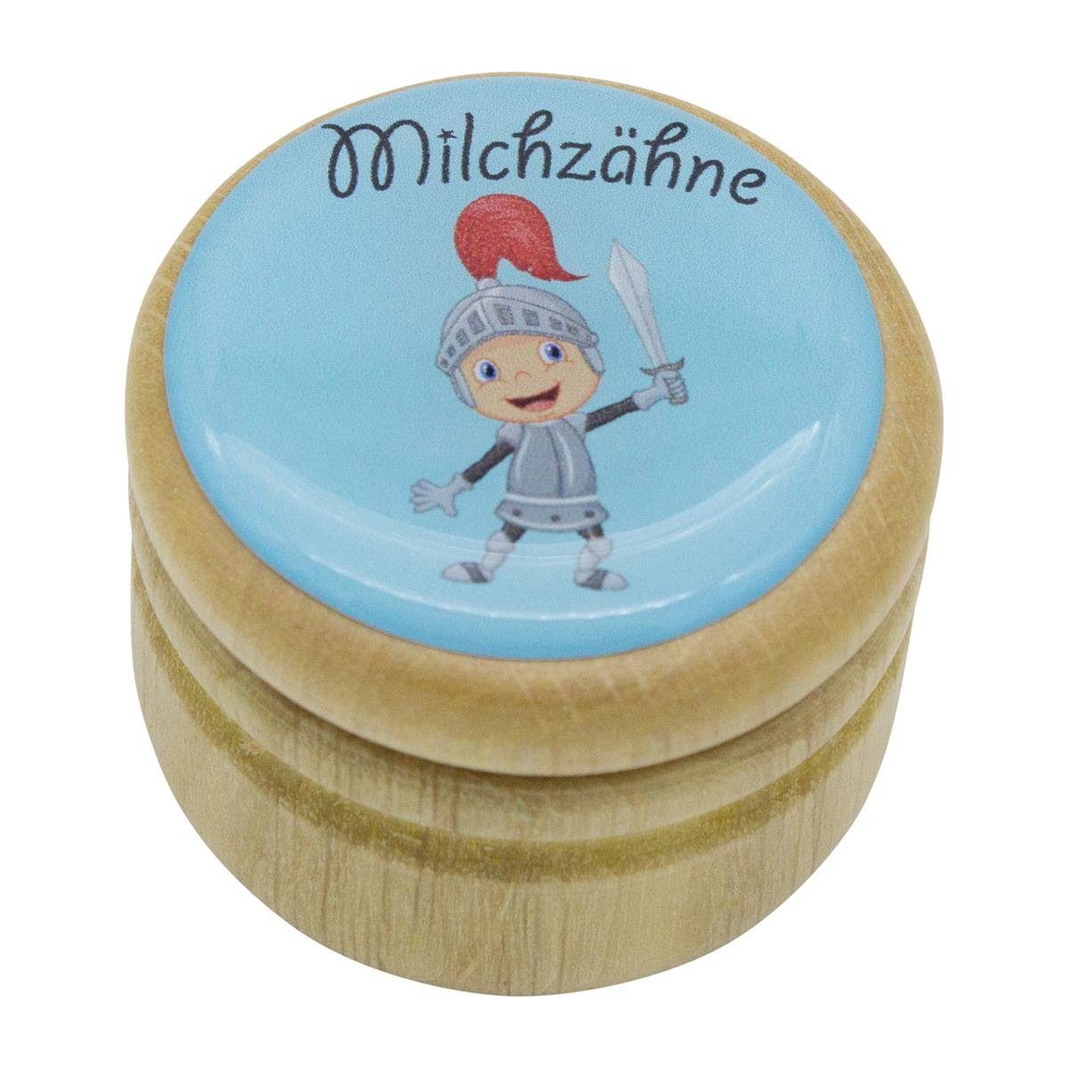 GICO Zahndose Milchzahndose Zahndose Milchzähne Holz 44 mm Ritter - 7024, Bilderdose für Jungen und Mädchen
