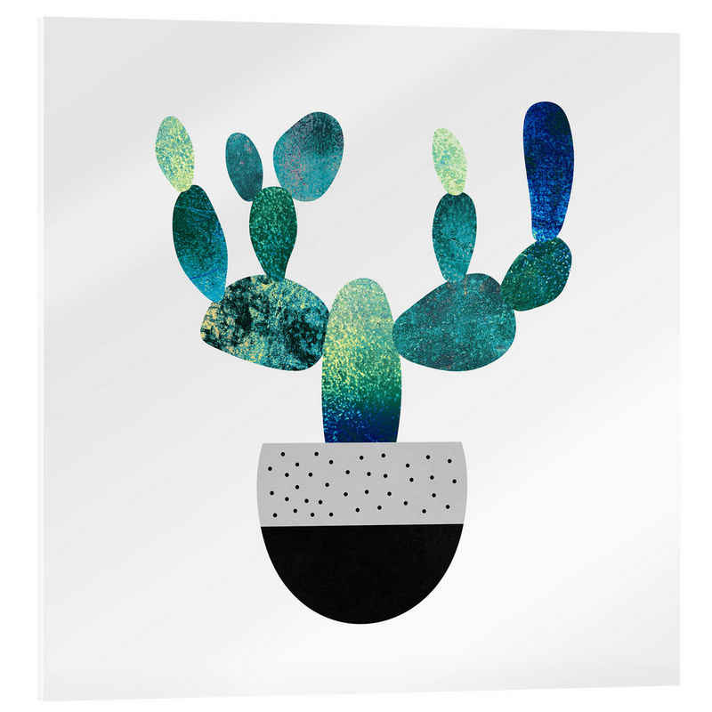 Posterlounge Acrylglasbild Elisabeth Fredriksson, Cactus Blue, Wohnzimmer Skandinavisch Malerei