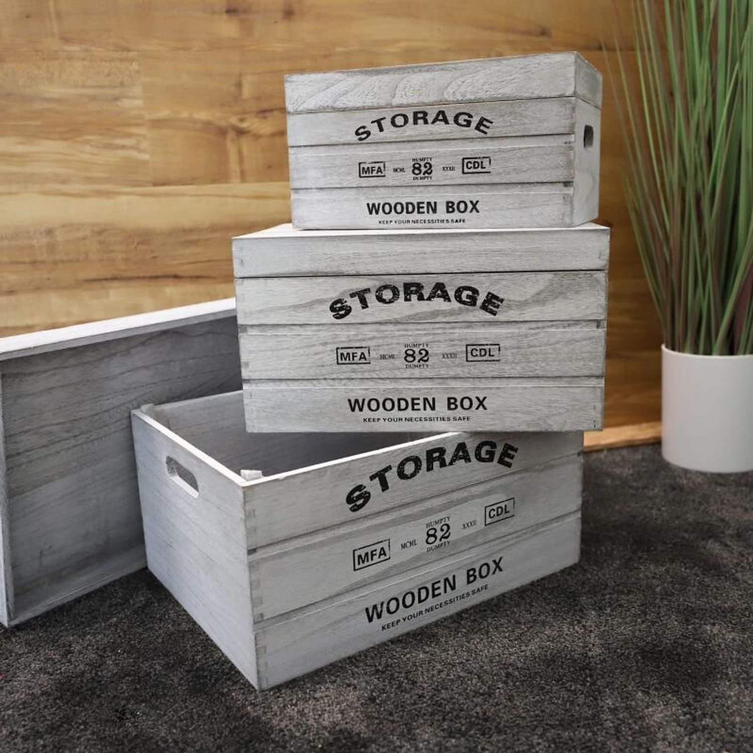 BURI Aufbewahrungsbox Set 3 Stück Kisten günstig online kaufen