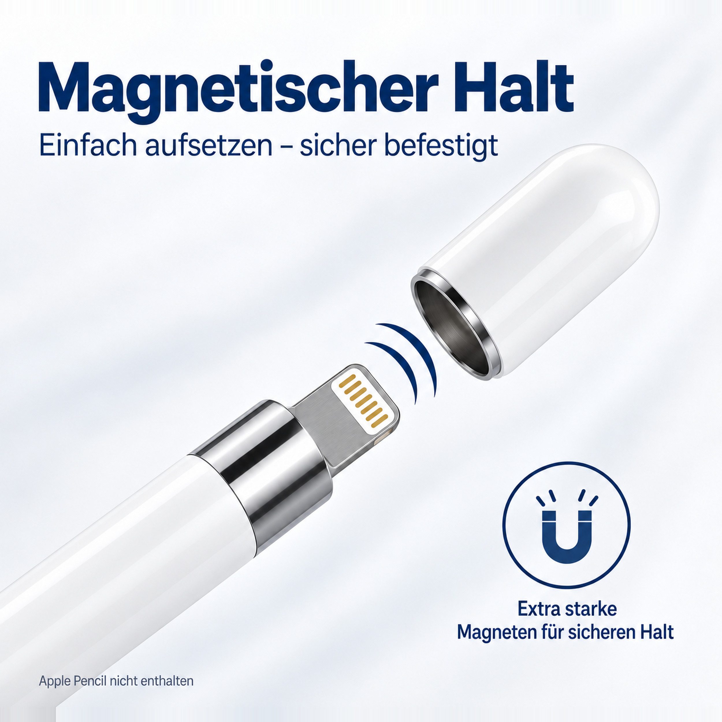 PlugUp Eingabestift-Adapter Ersatzkappe für Apple Pencil 1. Generation – Schutzkappe für Ladeport (1-St) Ersatzkappe für den Apple Pencil 1. Generation – Bild 5 von 5