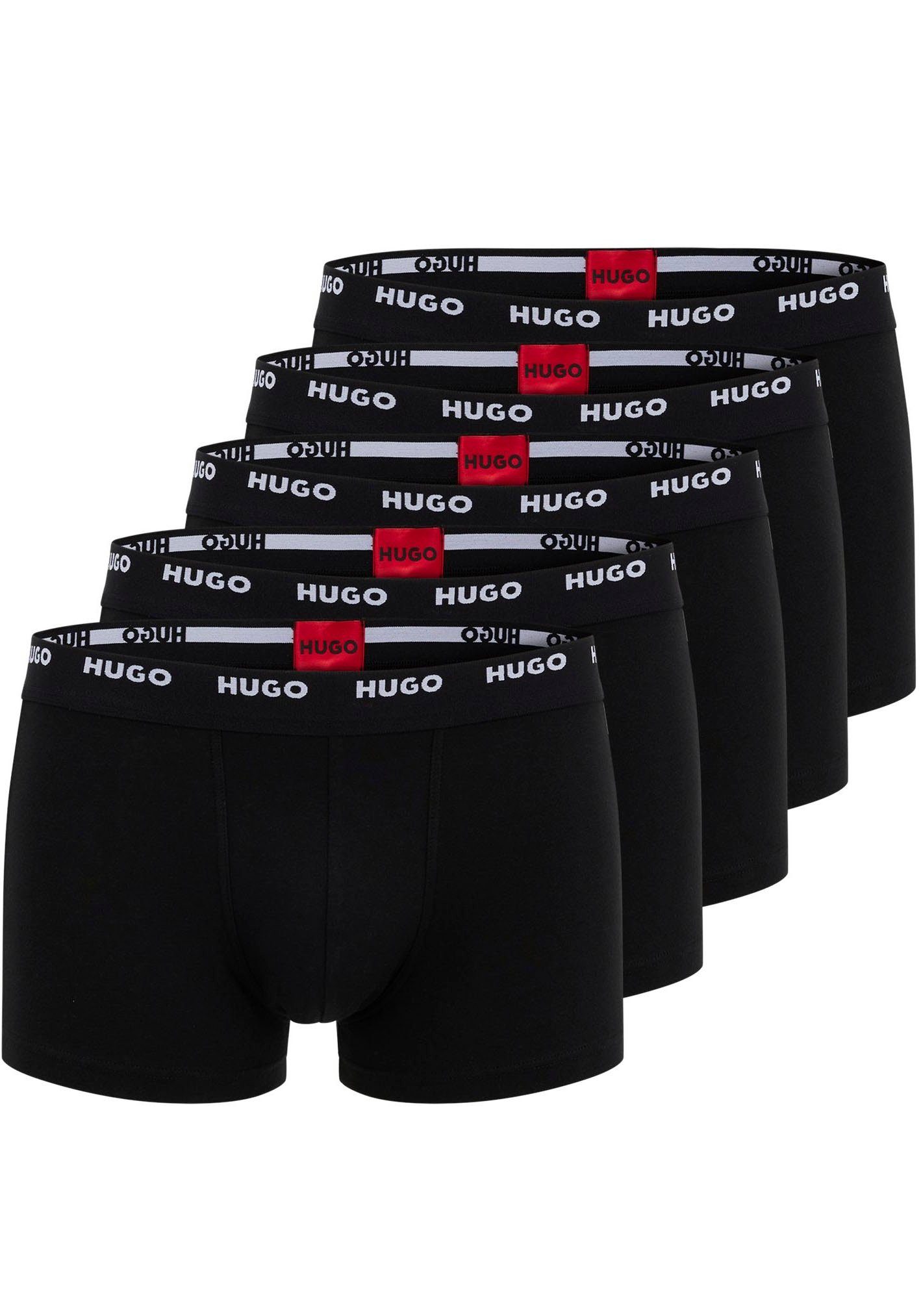 TRUNK mit (Packung, 5er Trunk HUGO PACK 5-St., Logo-Elastikbund FIVE HUGO Black001 Pack)