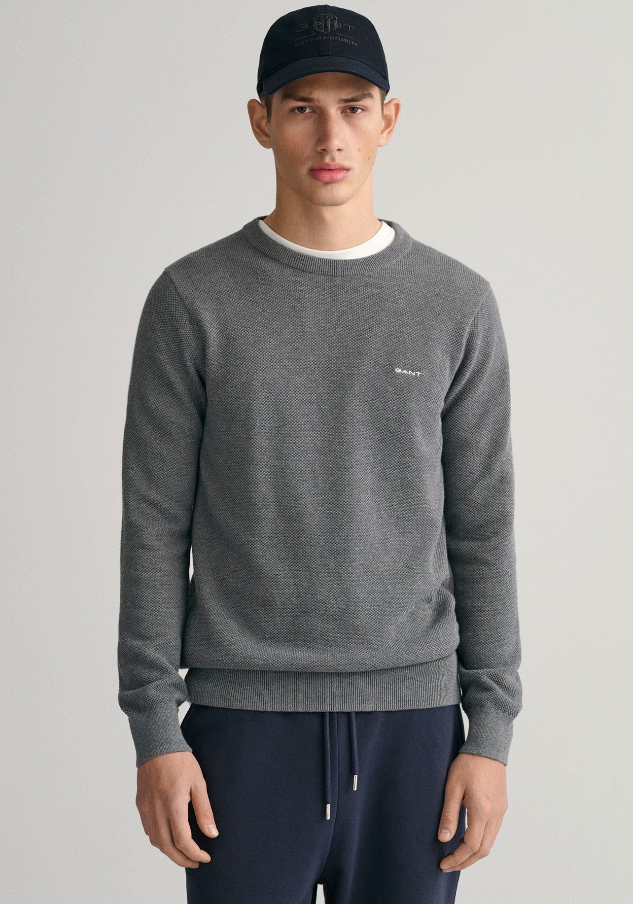 Rundhalspullover COTTON PIQUE C-NECK