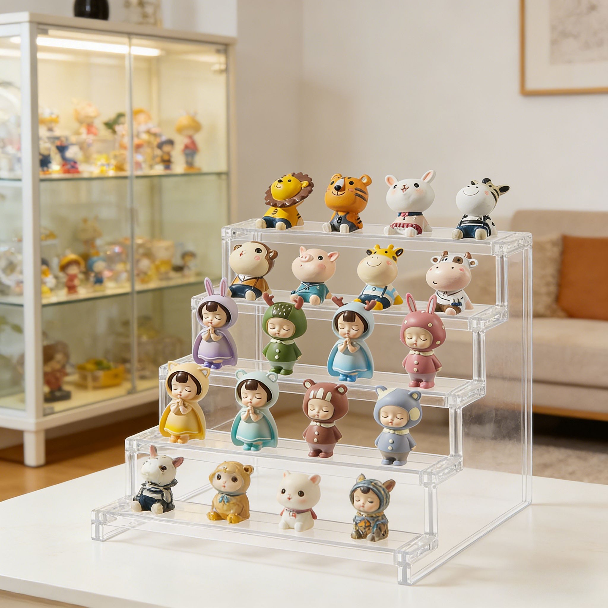 Lifewit Stufenregal Transparenter Kunststoff Ausstellungsständer zur kleinerer Figuren., 1-tlg.