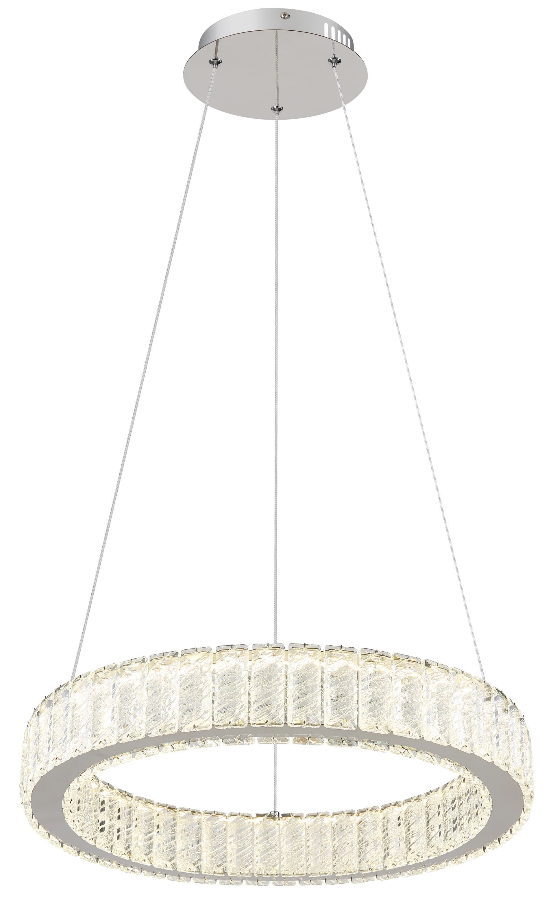 GLOBO LIGHTING LED-Hängeleuchte MUCKY, Dimmfunktion, Memoryfunktion, Nachtlichtfunktion, mehrere Helligkeitsstufen, LED fest integriert, warmweiß - kaltweiß, Hängelampe, Kristalle, elegante Designleuchte, Esstisch