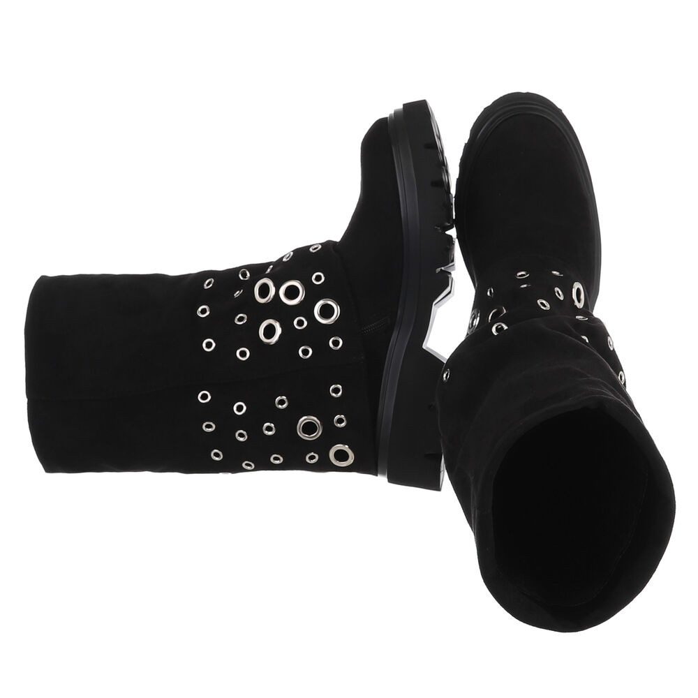 Ital-Design Modische Damenstiefel mit Ösen und günstig online kaufen