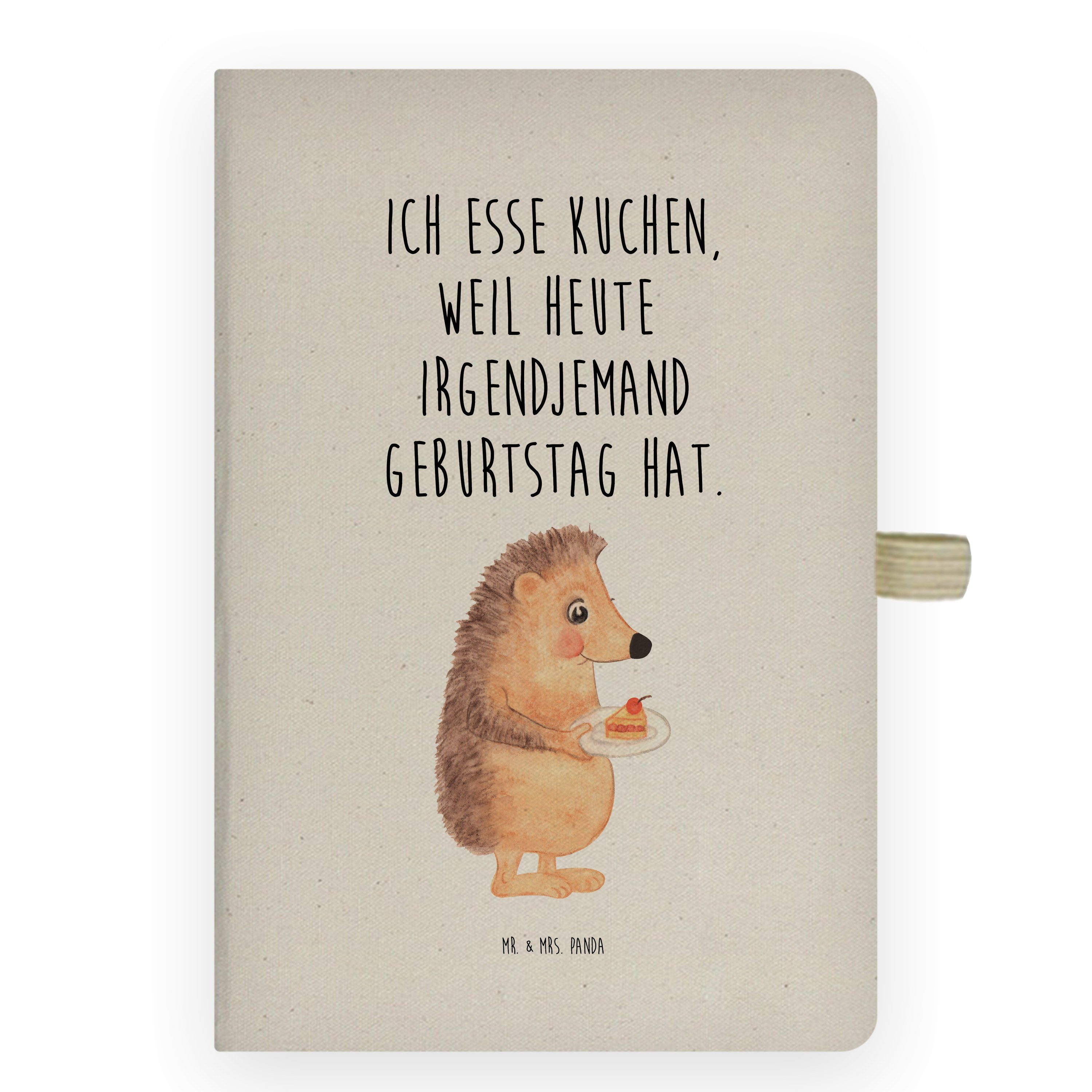 Geburtsta Panda - Mr. Panda Igel Skizzenbuch, mit Geschenk, - & Transparent & Mrs. Kuchenstück Notizbuch Mrs. Mr.