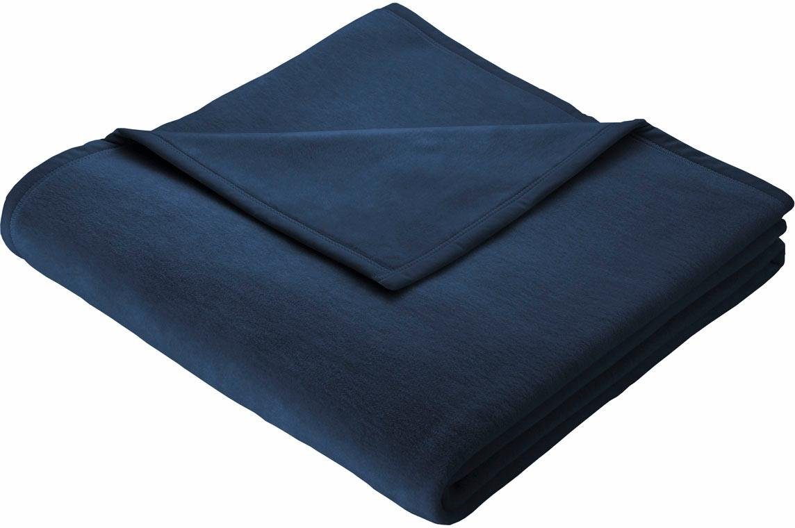 Wohndecke Wohndecke Uni im Biederlack, Design, blau Home, Cotton Kuscheldecke