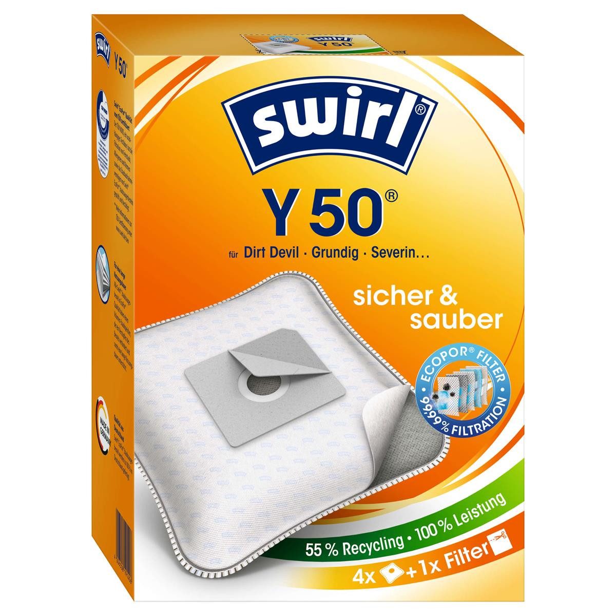 Swirl Staubsaugerbeutel Swirl Y 50 MP Plus AirSpace Staubsaugerbeutel Staubbeutel Microvlies