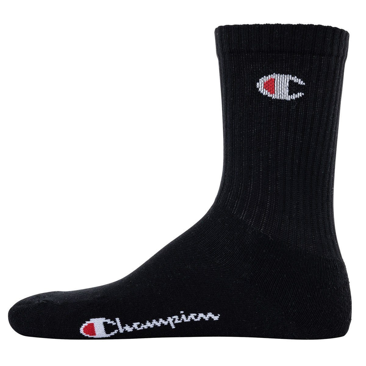 Champion Socken, Sportsocken Crew Basic Schwarz - 6 Socken Paar Unisex