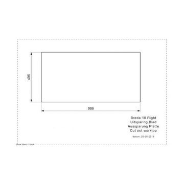 REGINOX Granitspüle Reginox Einbauspüle Breda 10 pure white - Becken rechts, 100/51 cm