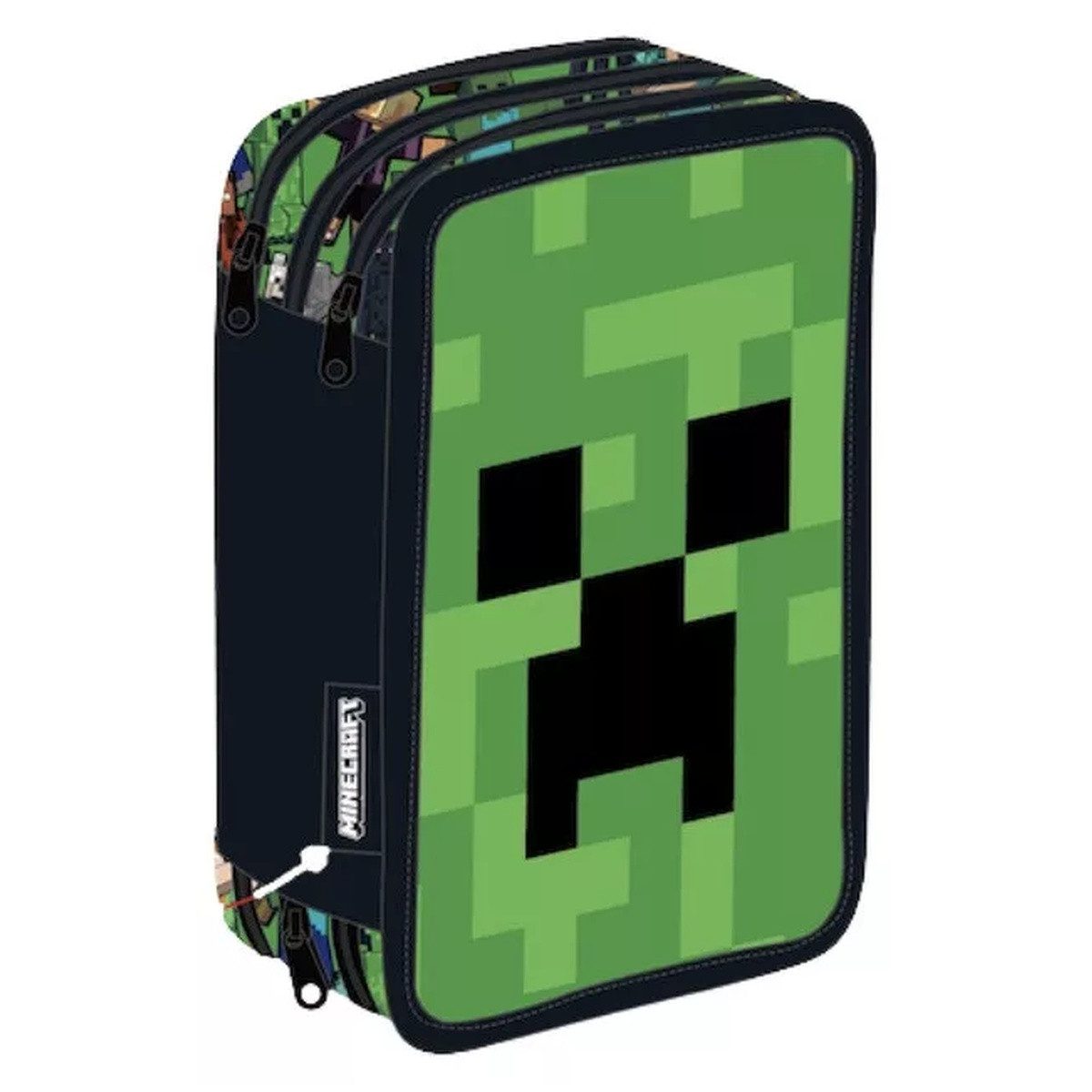 Minecraft Federmäppchen Minecraft Face gefülltes 3-stöckiges Federmäppchen
