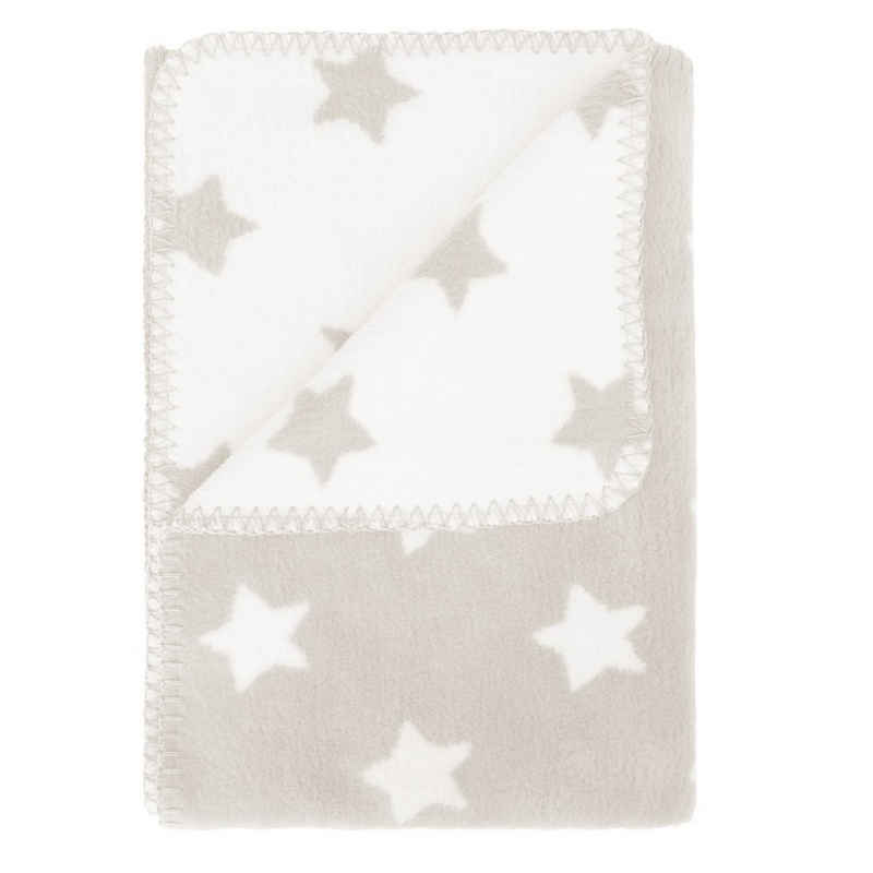 Babydecke Decke für Babys aus 100% Bio-Baumwolle, kids&me, beige Kuscheldecke für Babys mit Sternen OEKOTEX