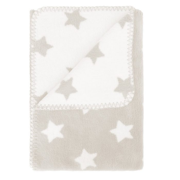 Babydecke Decke für Babys aus 100% Bio-Baumwolle kids&me beige Kuscheldecke für Babys mit Sternen OEKOTEX